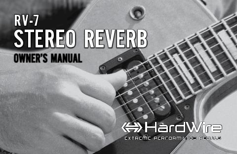 DigiTech RV-7 Stereo Reverb Owner’s Manual