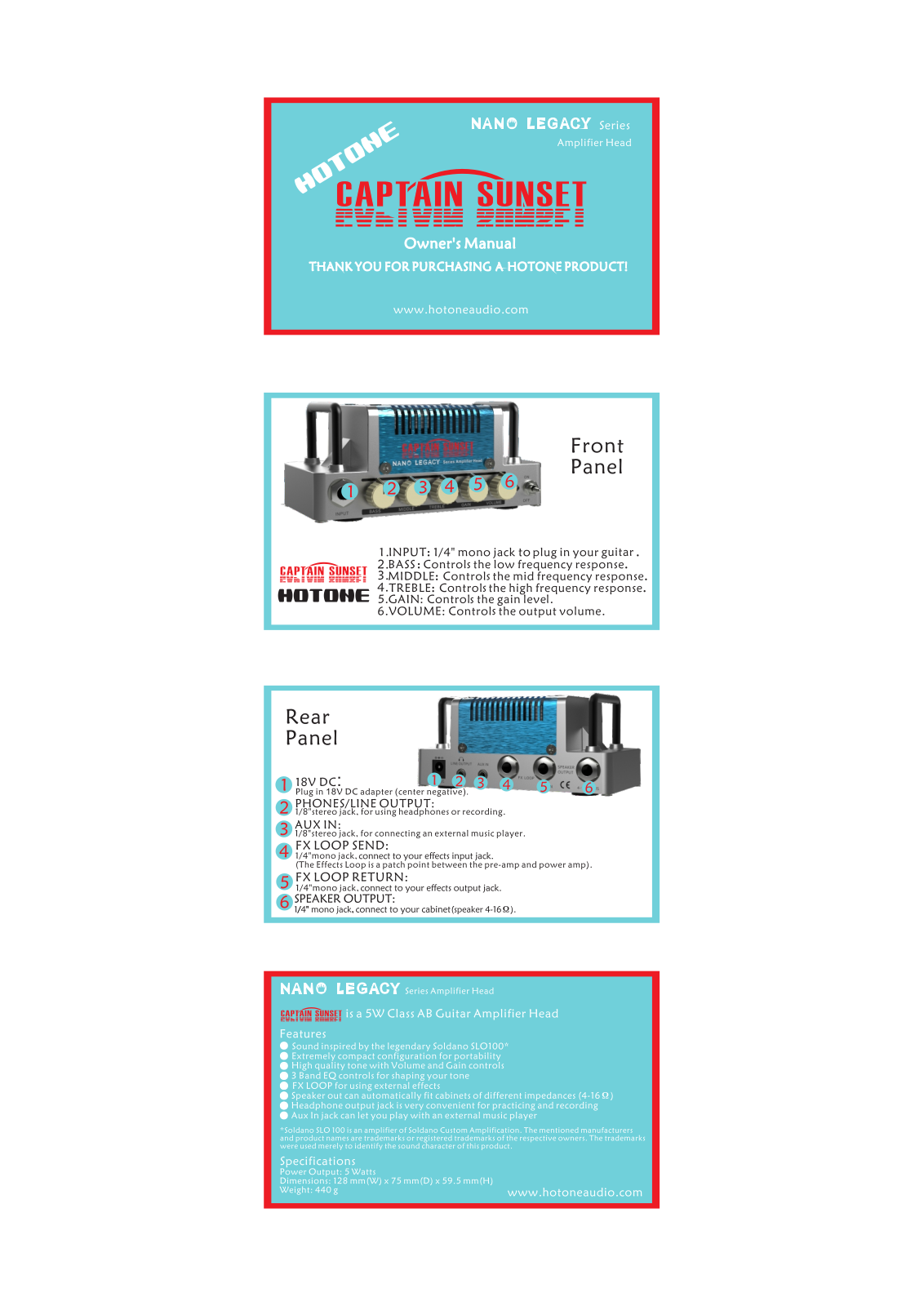 Hotone Captain Sunset User Manual