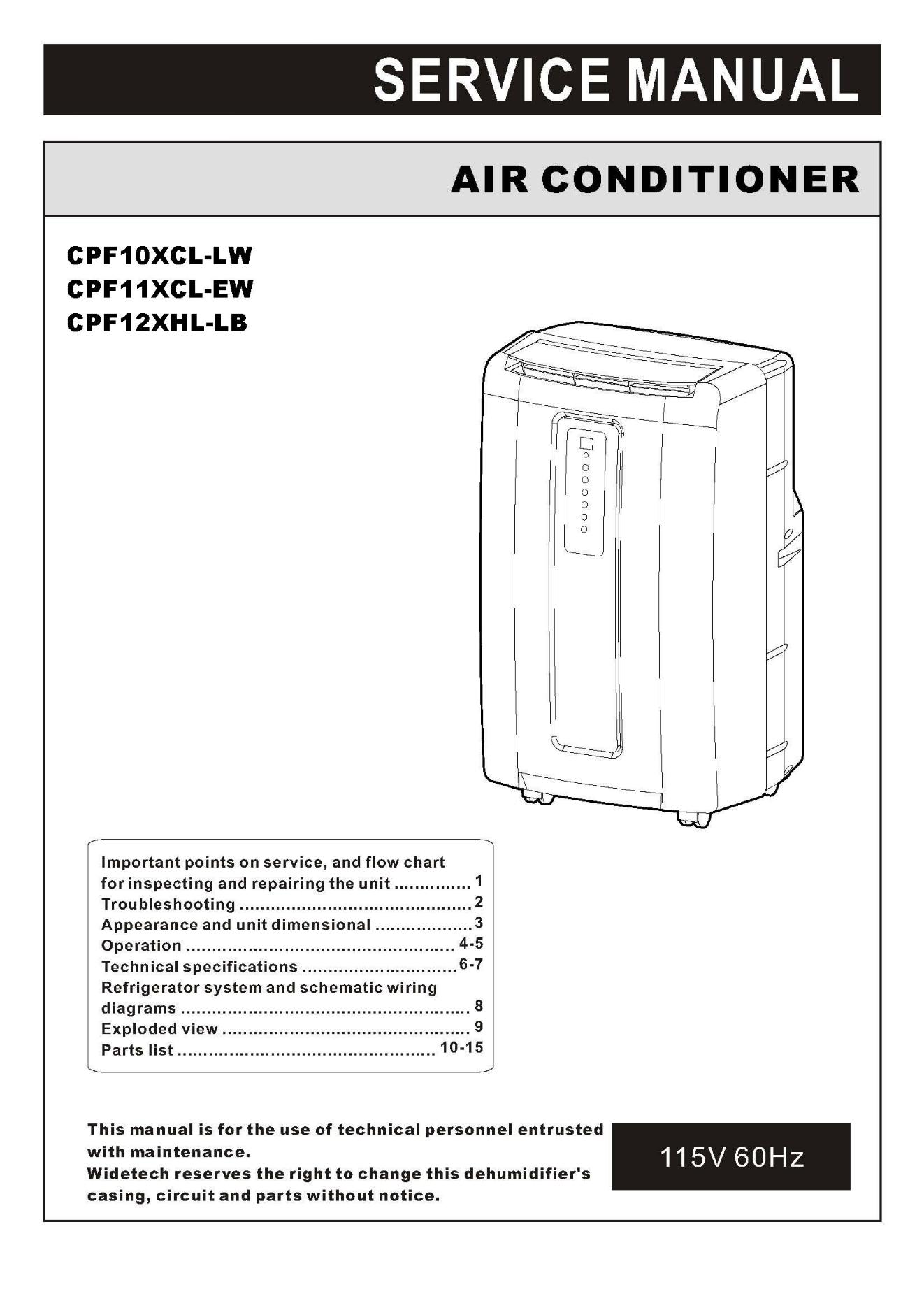 Haier Cpf11xcl-ew, Cpf10xcl-lw Owner's Manual