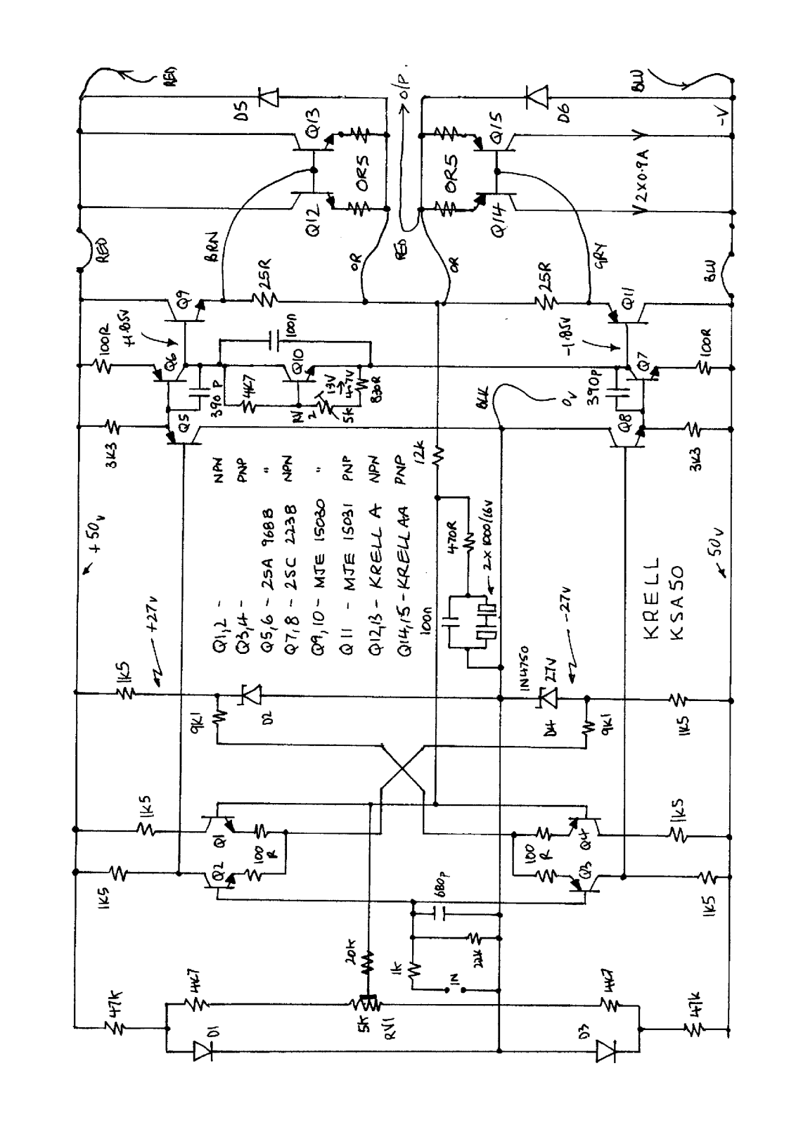 Krell KSA-50 Schematic