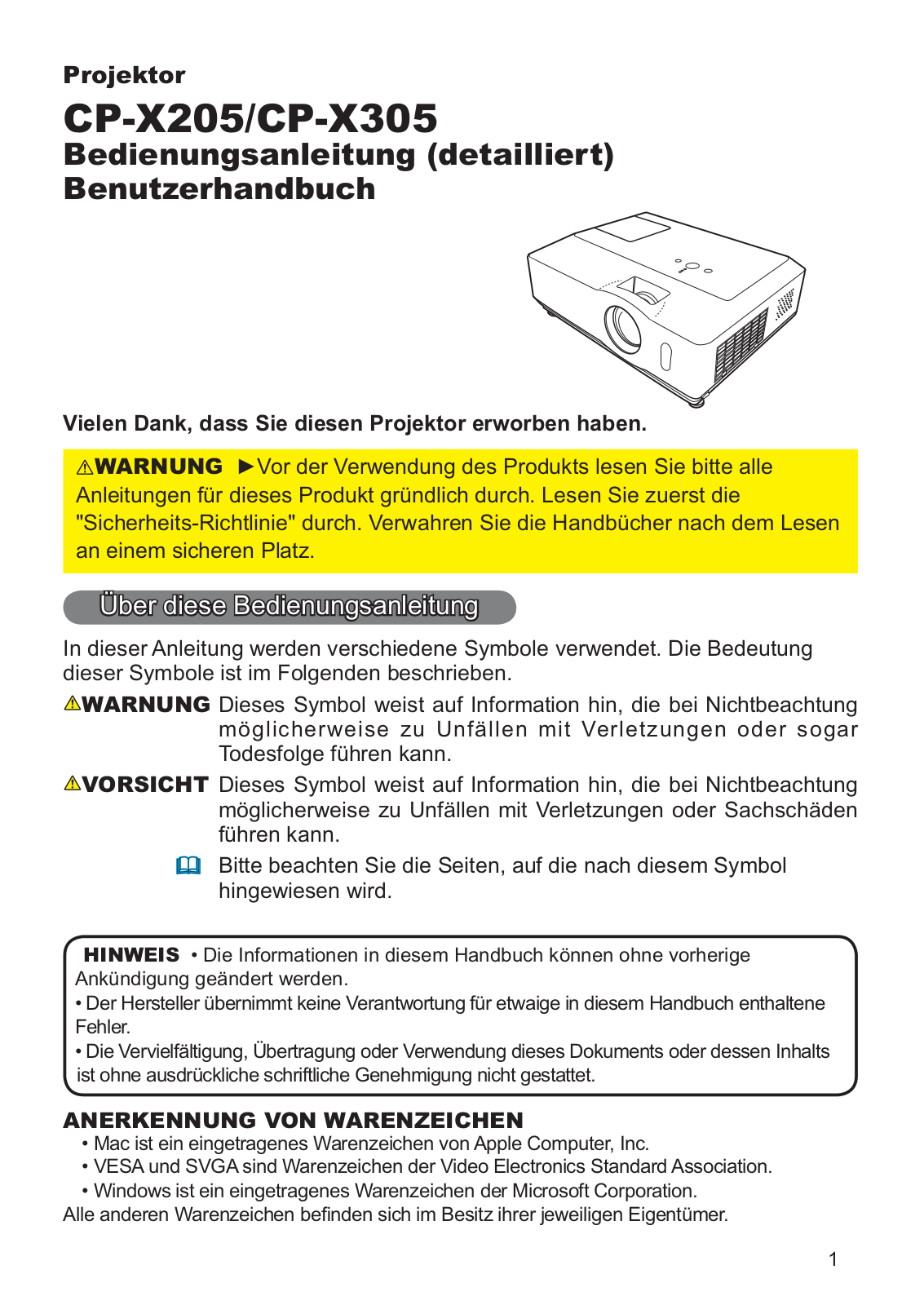 Hitachi CP-X205WF, CP-X305EF User Manual