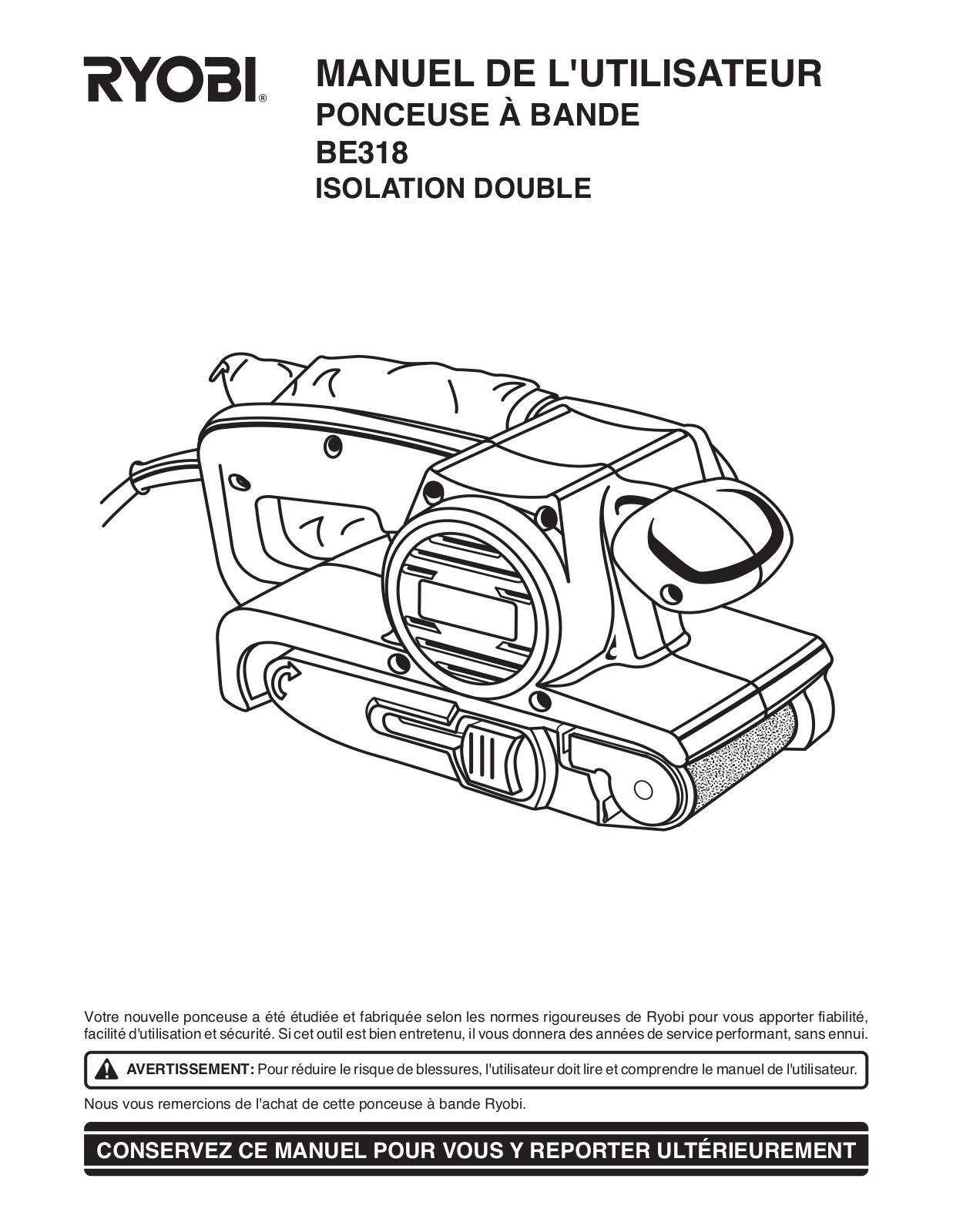 Ryobi BE318 User Manual