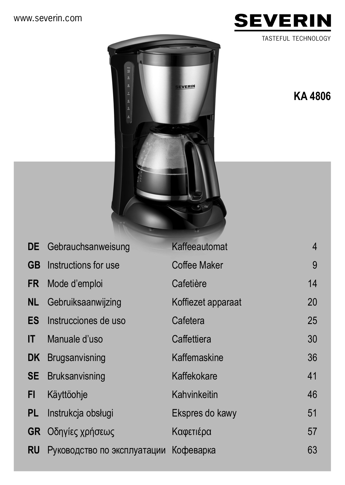 Severin KA 4806 User Manual