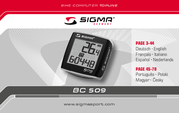 SIGMA BC 509 User Manual