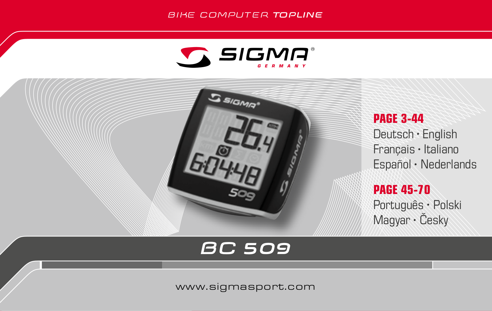 SIGMA BC 509 User Manual