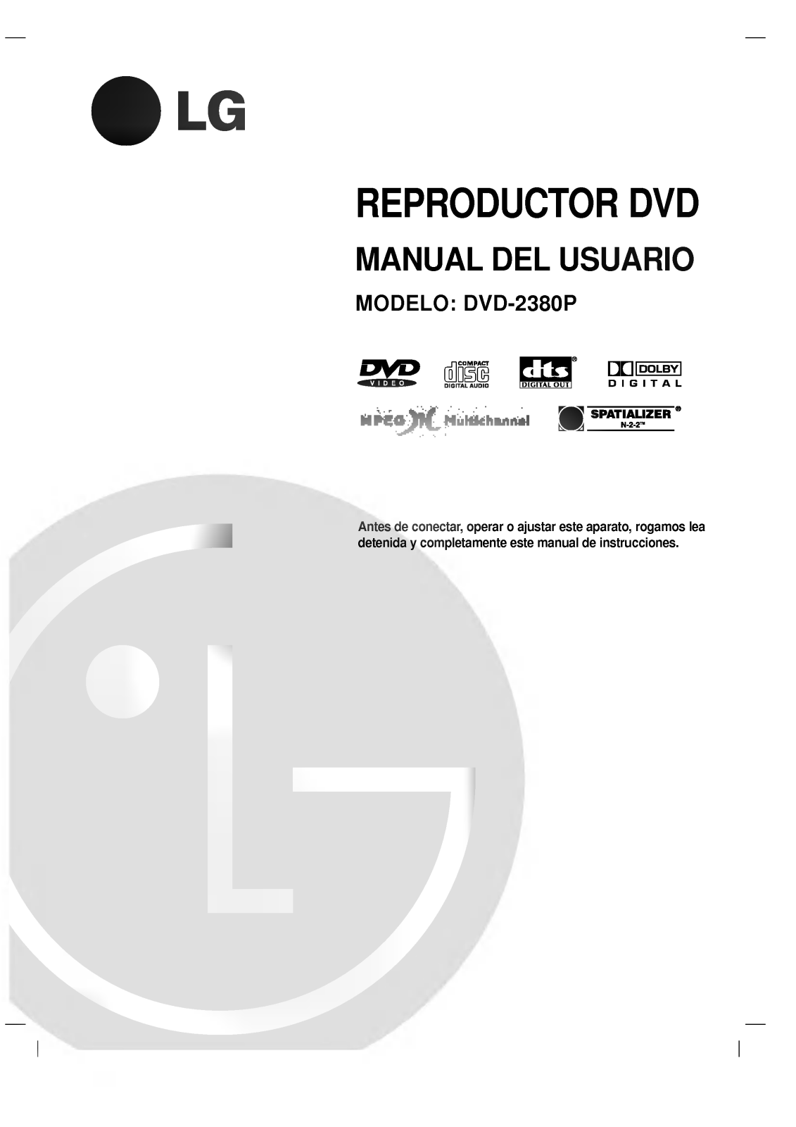 LG ADVD-2380P User Manual