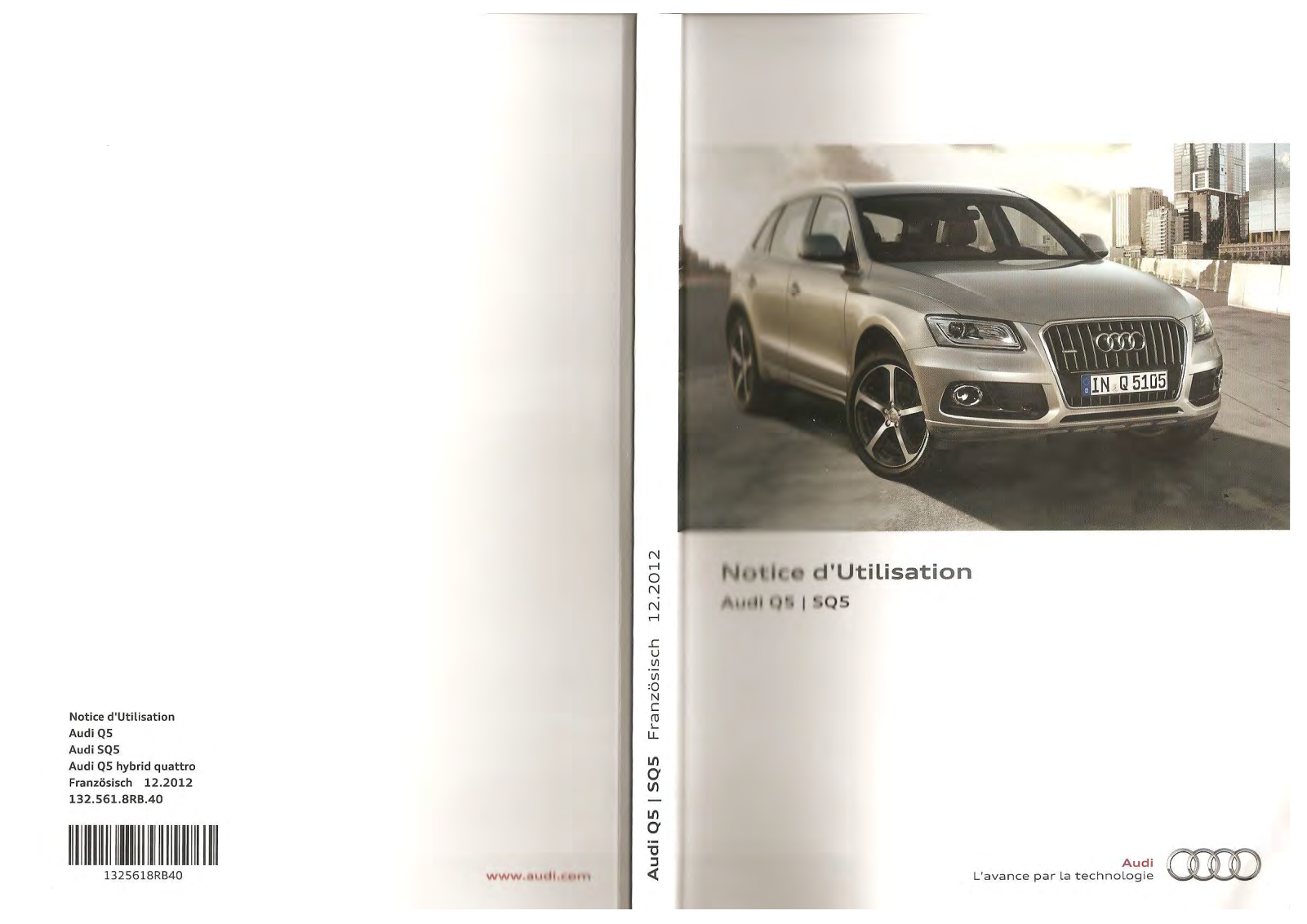 AUDI Q5 2012 PARTIE1, SQ5 2012 PARTIE1 User Manual