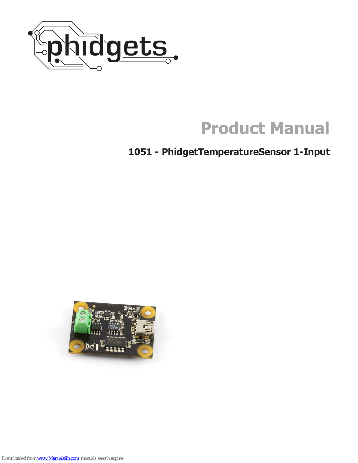 Phidgets PhidgetTemperatureSensor 1-Input User's Product Manual - ManualMachine.com