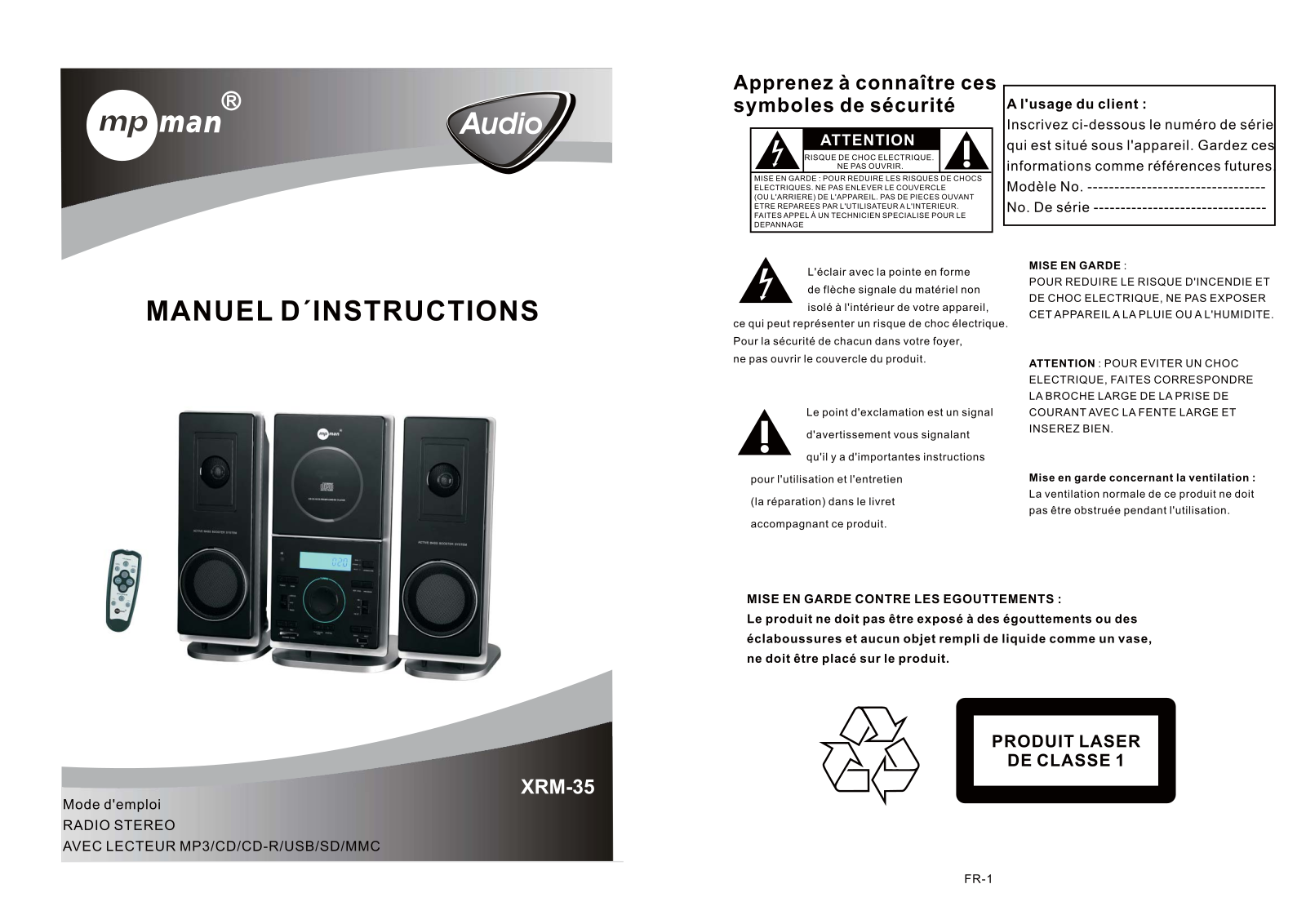 MPMAN XRM35 User Manual