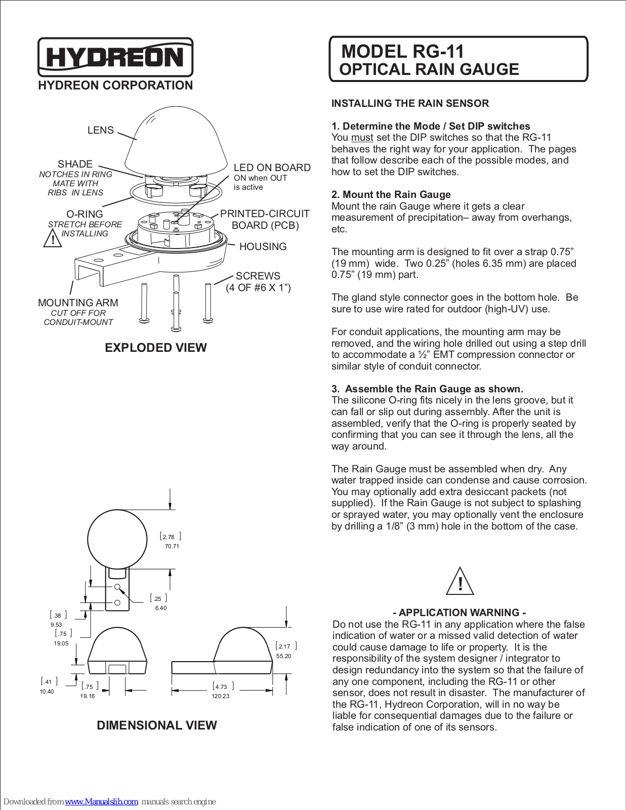 Hydreon RG-11 User Manual - ManualMachine.com