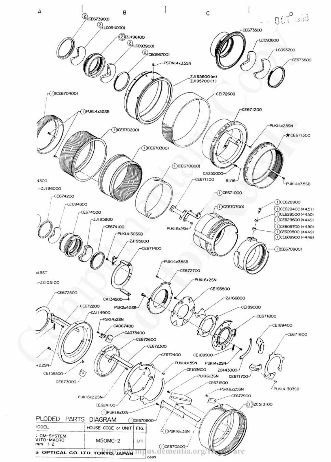 OLYMPUS 50mm f2 Service Manual