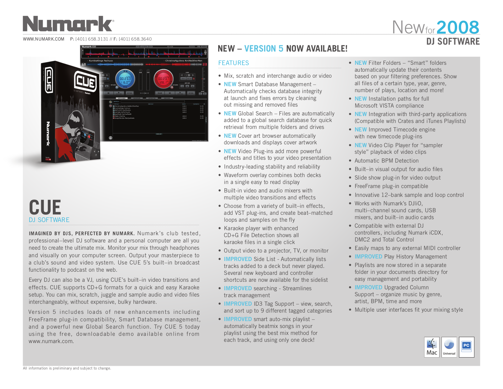 Numark Industries CUE User Manual