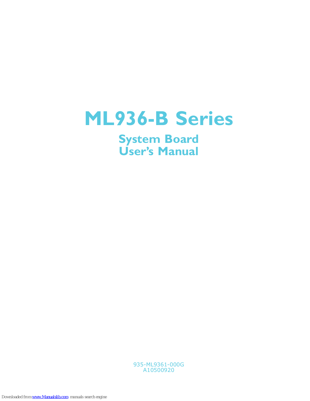 ITOX ML936-B Series User Manual