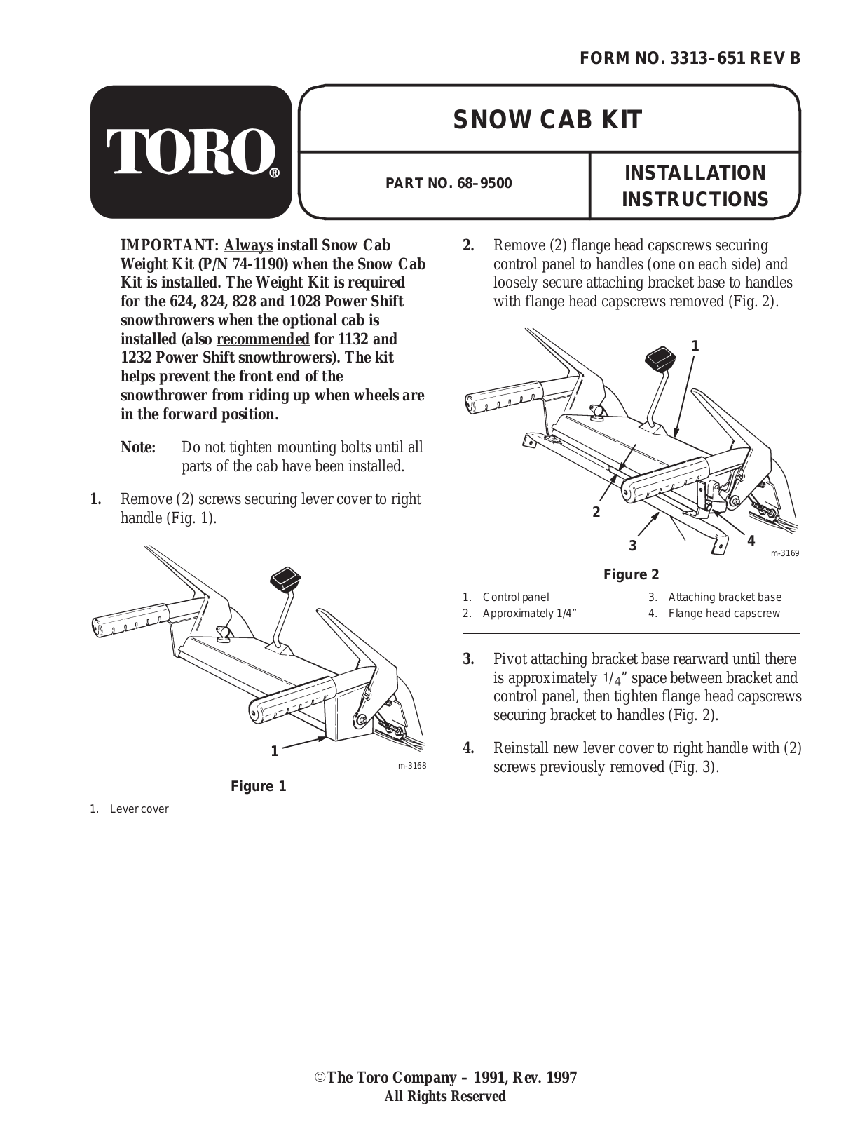 Toro 68-9500 Operator's Manual