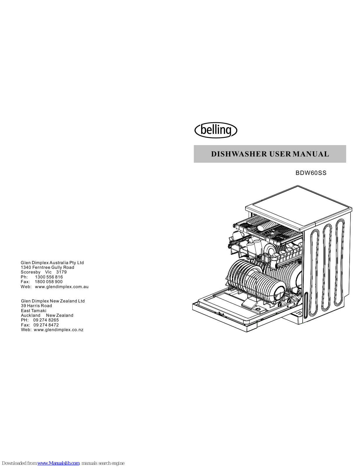 Belling bdw60ss User Manual