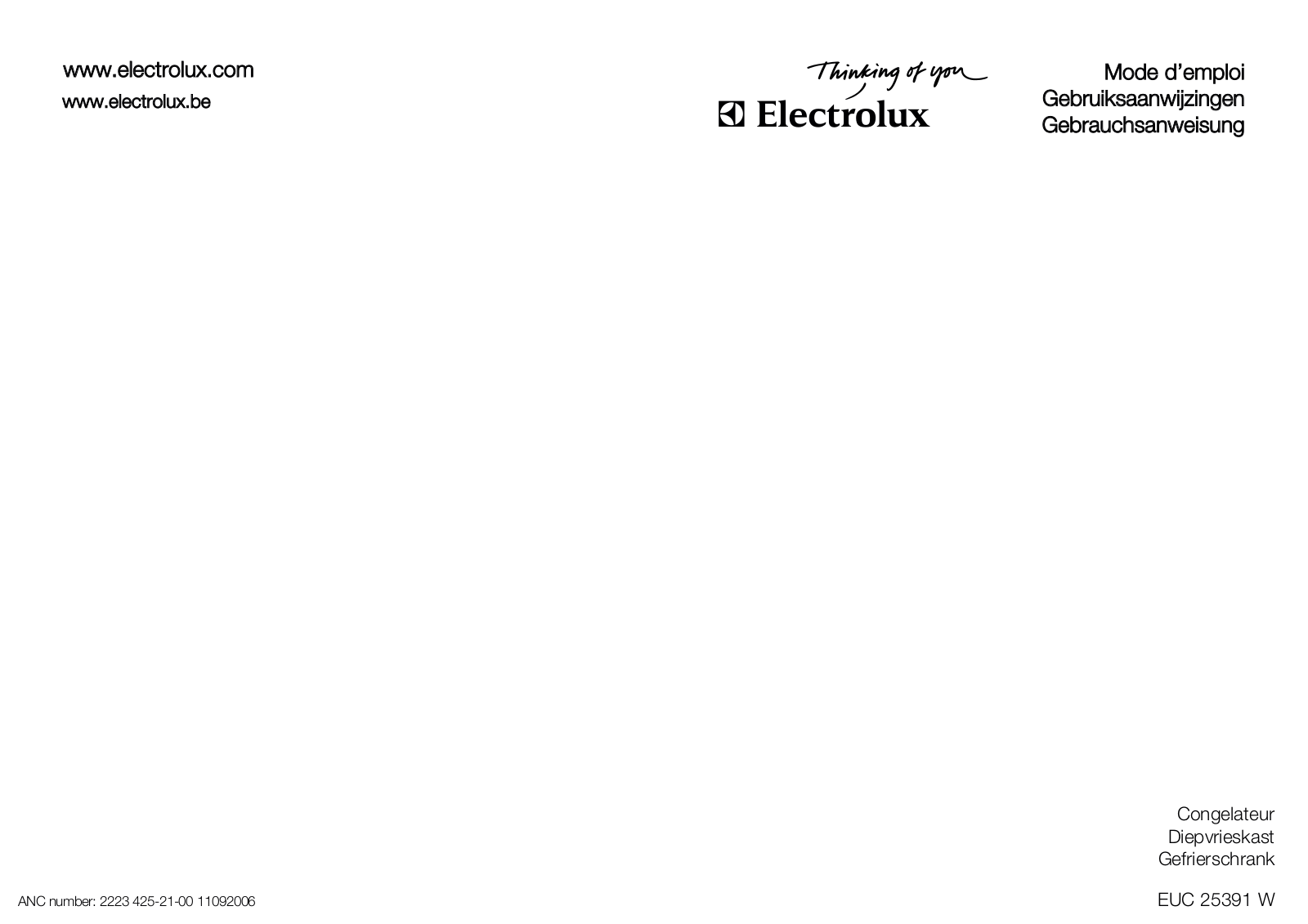 AEG EUC25391W User Manual