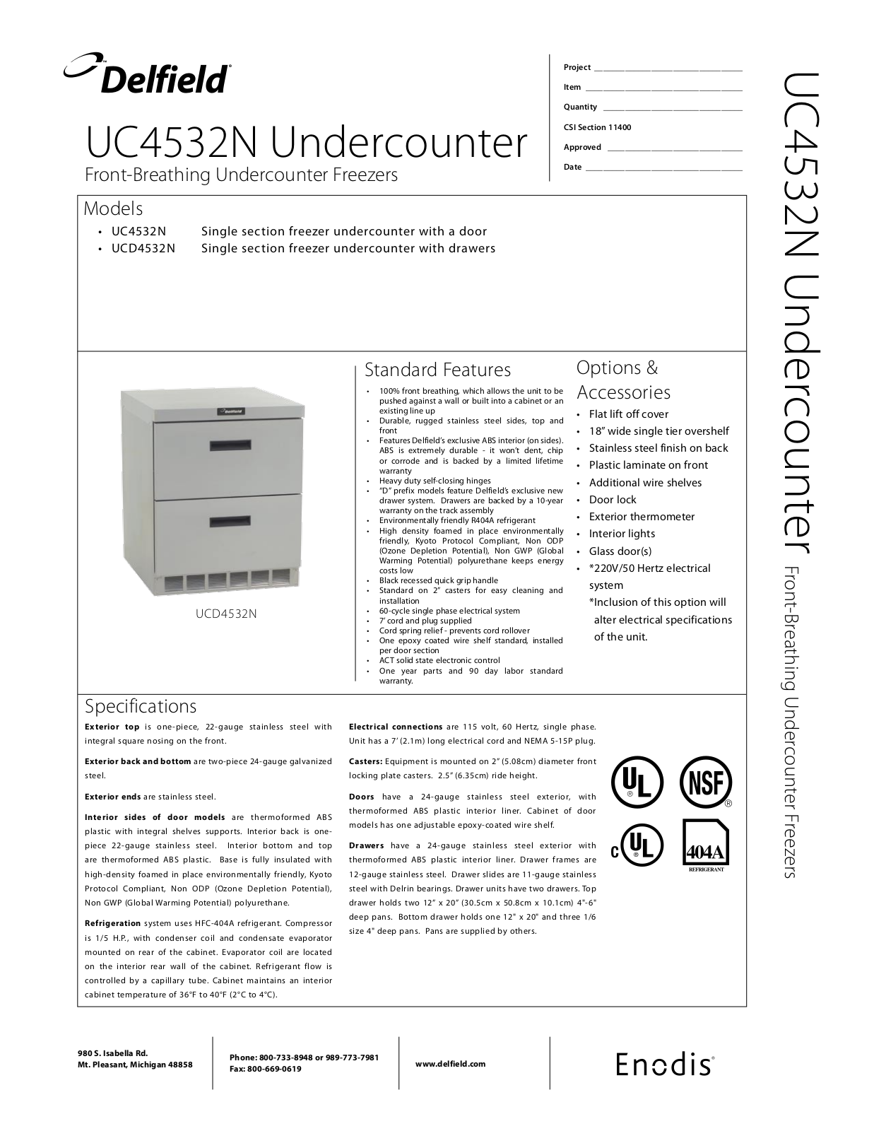 Delfield UC4532N User Manual