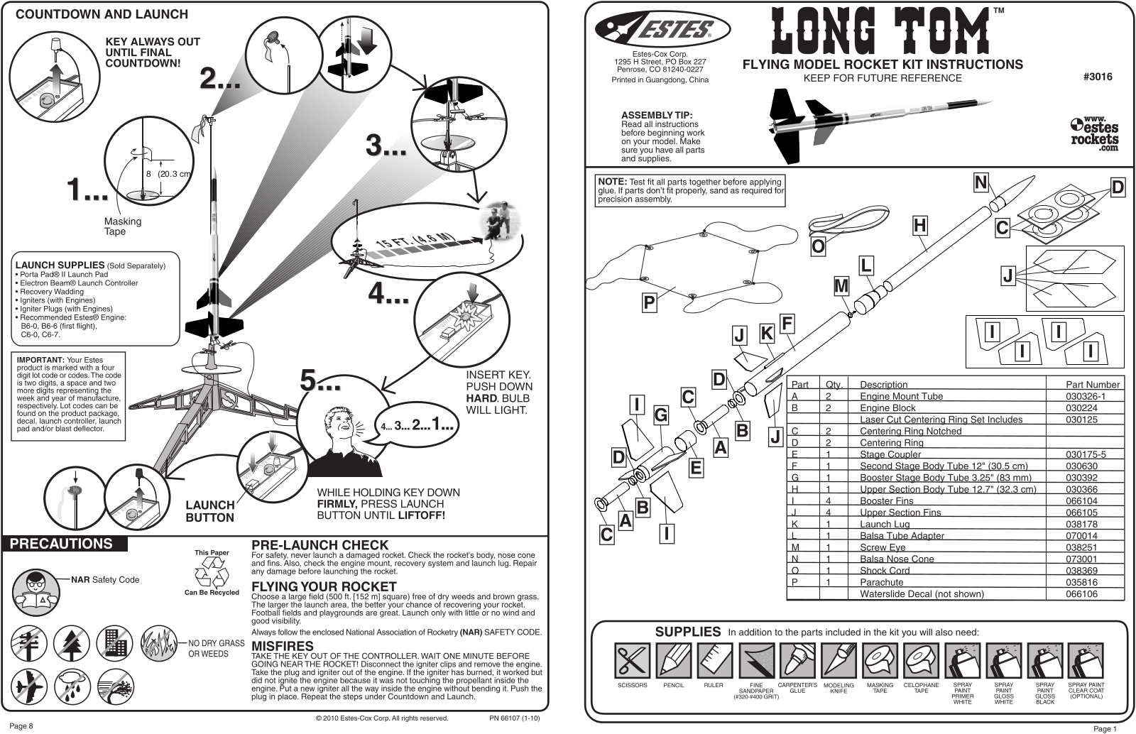 ESTES Long Tom User Manual