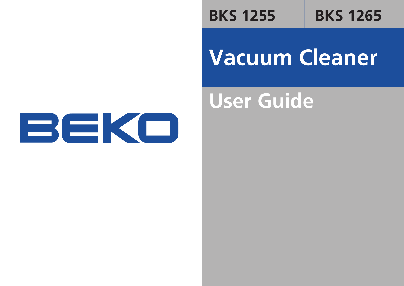 Beko BKS1255, BKS1265 User manual