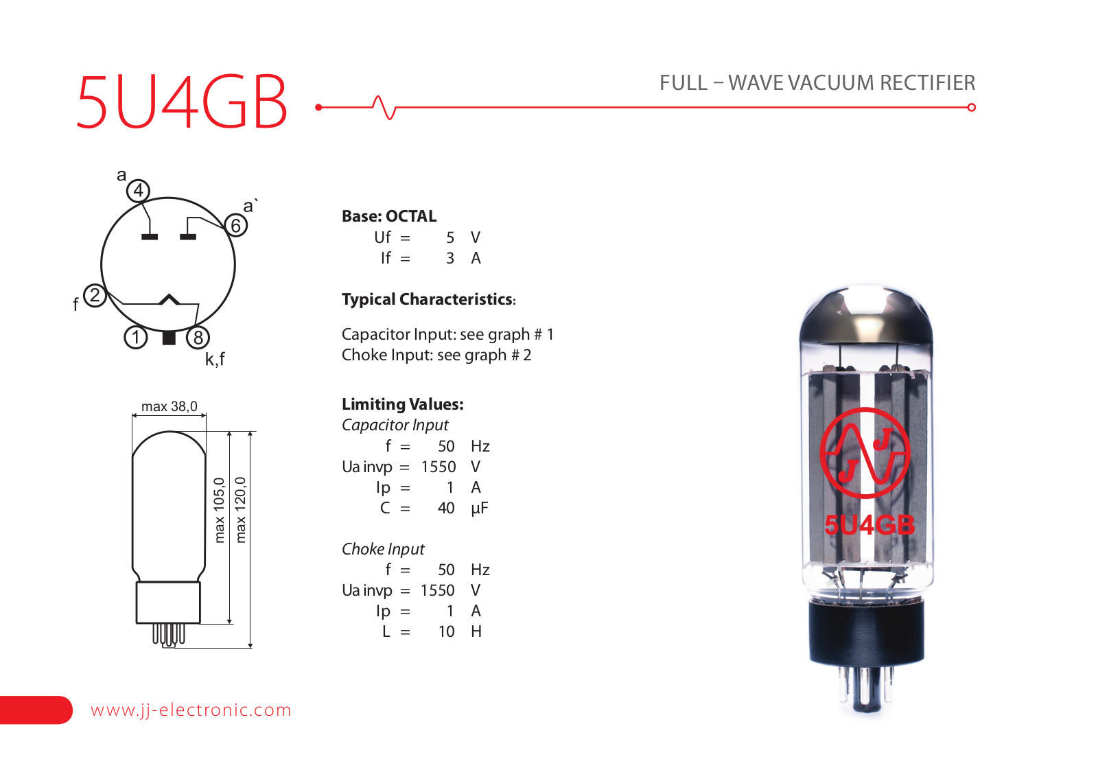 JJ Electronics 5U4GB User Manual