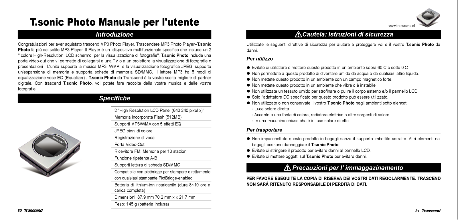 Transcend TS512MMP810, TS512MMP810EU User Manual