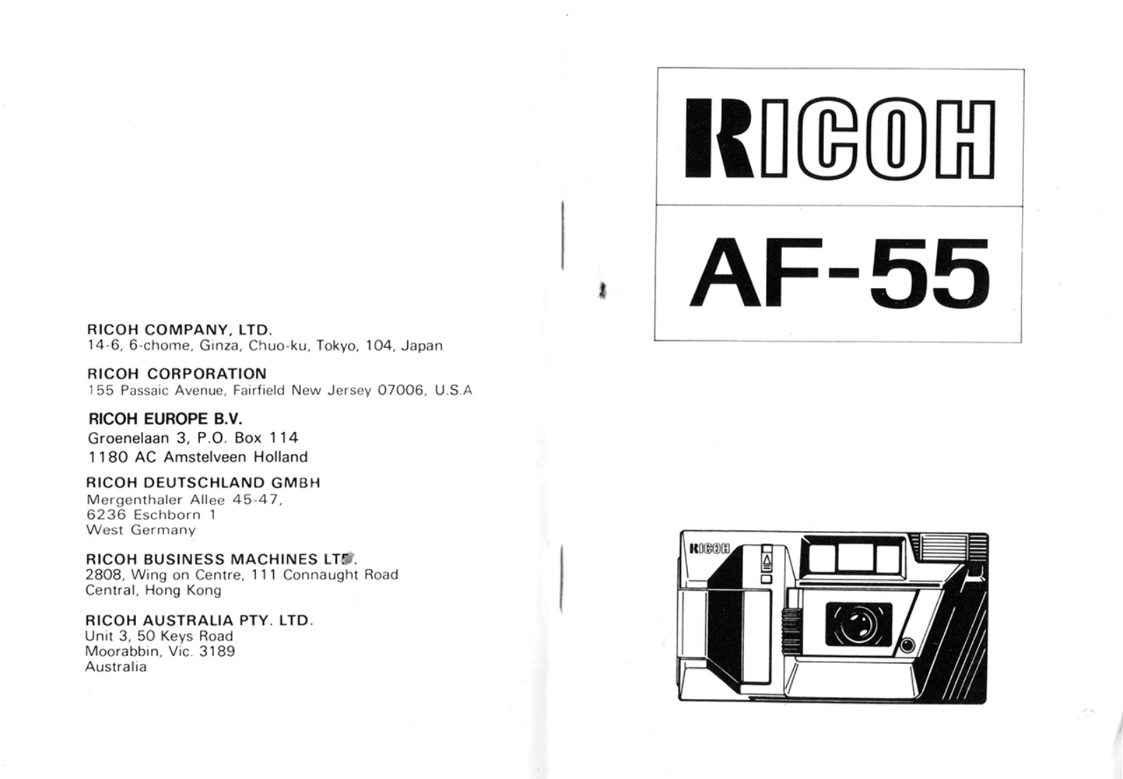 Ricoh AF-55 Instruction Manual