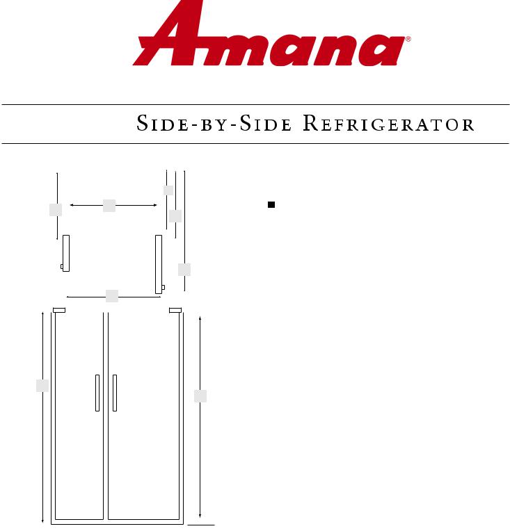 Amana ARS2606BW, ARS2661BW, ARSE667BW, ARSE66ZBW, ARSE665BW Dimension Guide