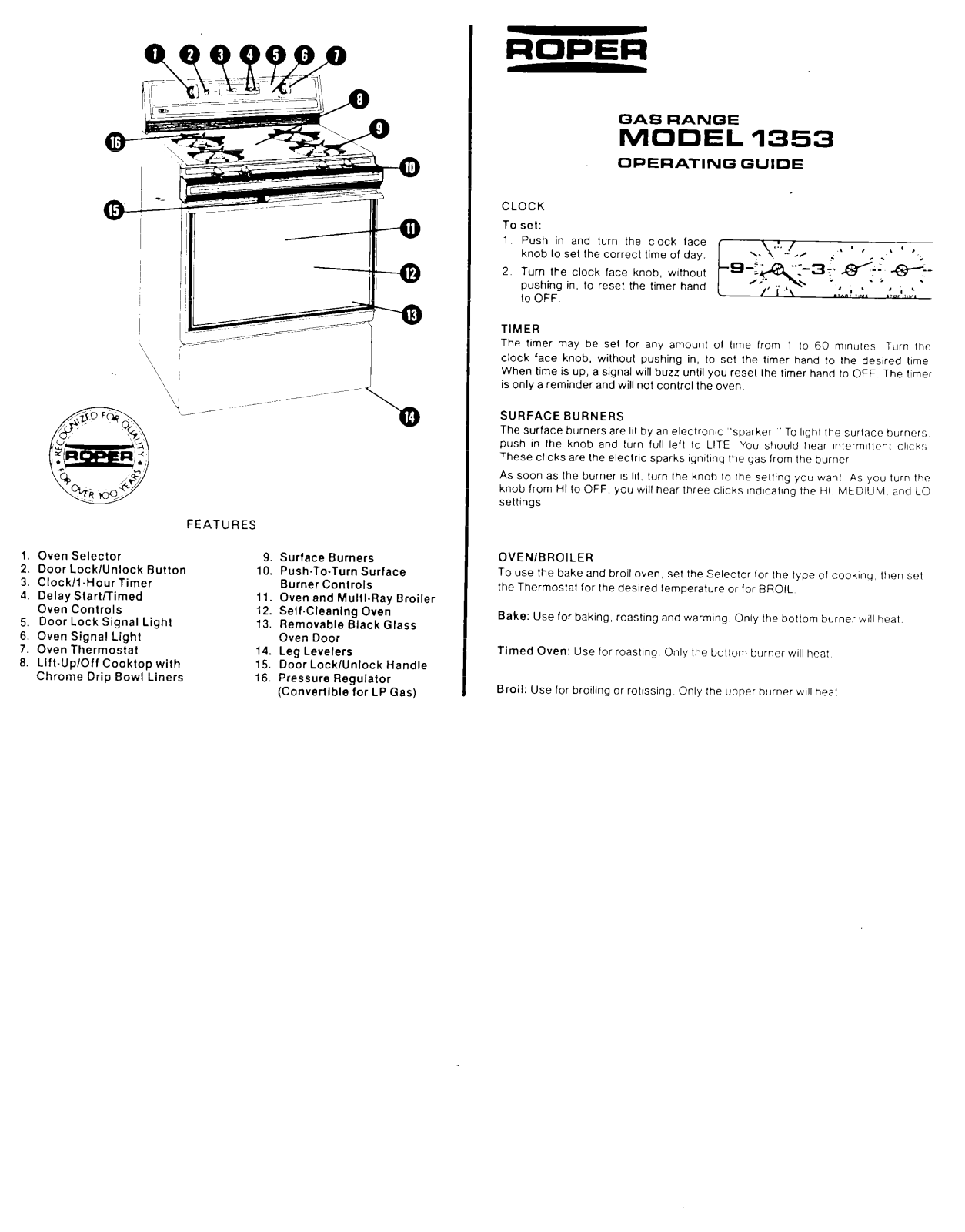Roper 1353 Owner's Manual - ManualMachine.com