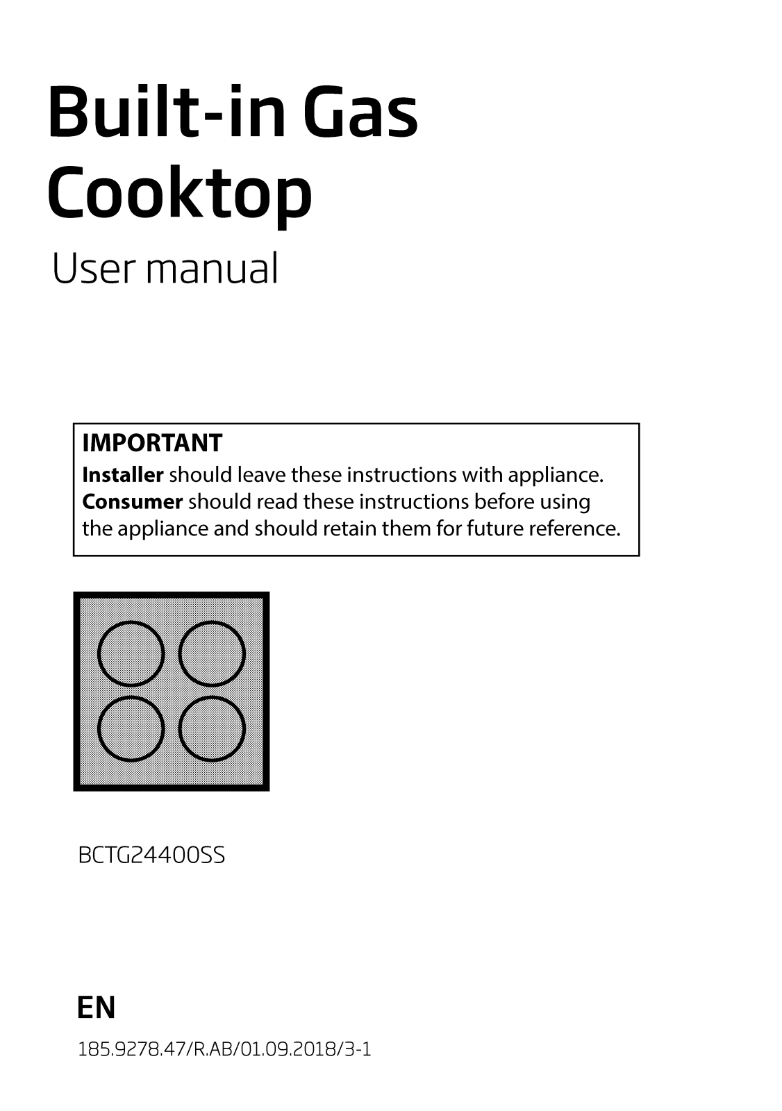 Beko BCTG24400SS User Manual