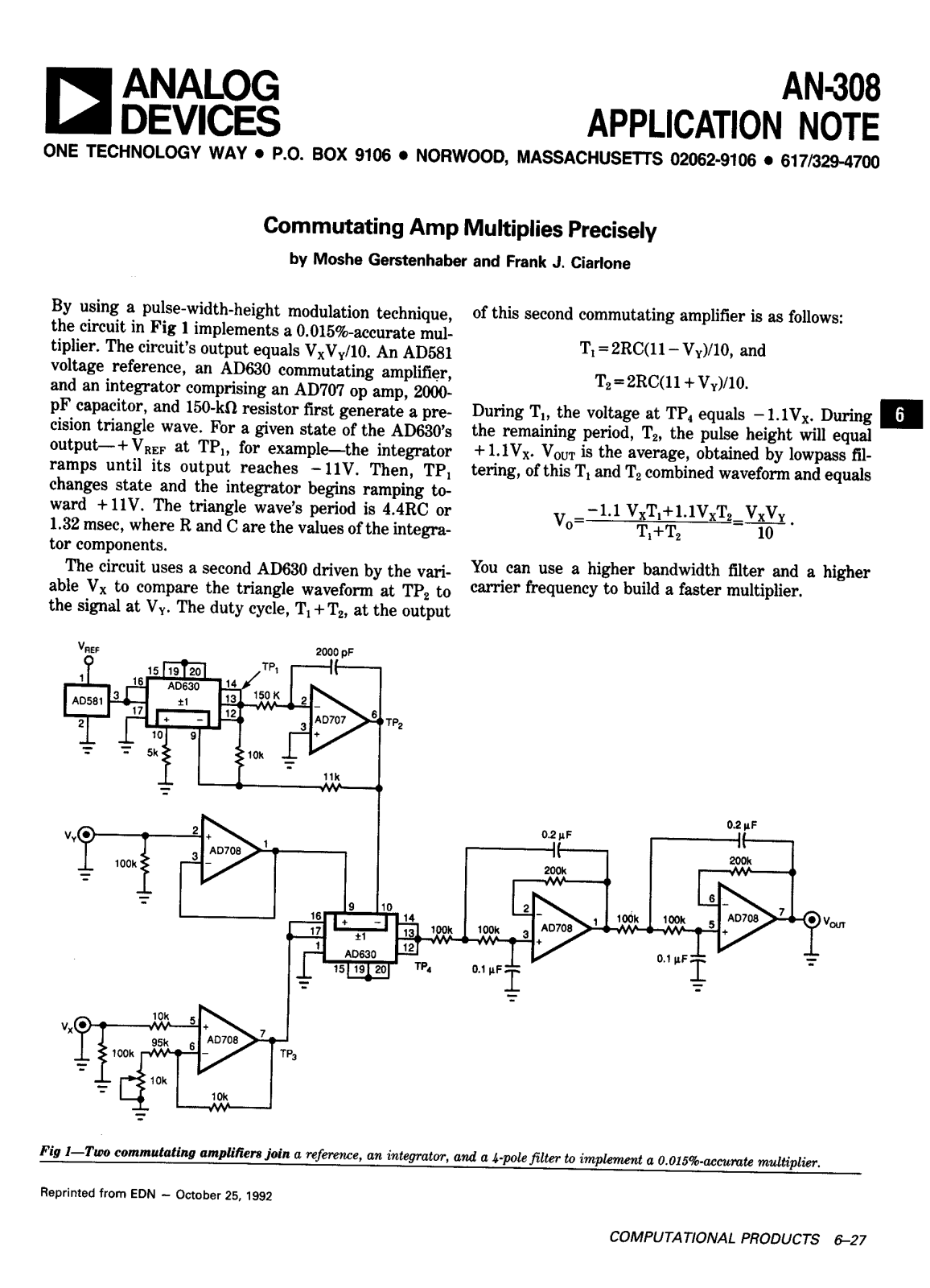 Analog Devices AN308 Application Notes