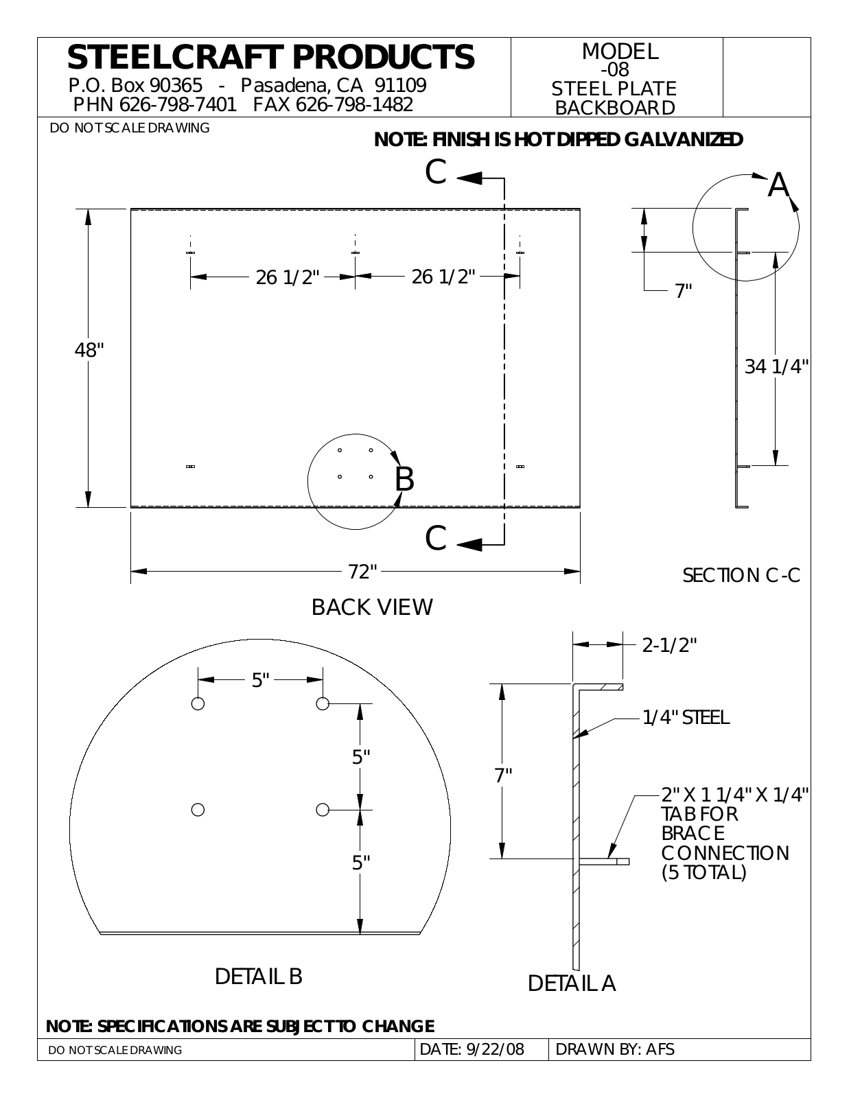 LA STEELCRAFT 08 User Manual