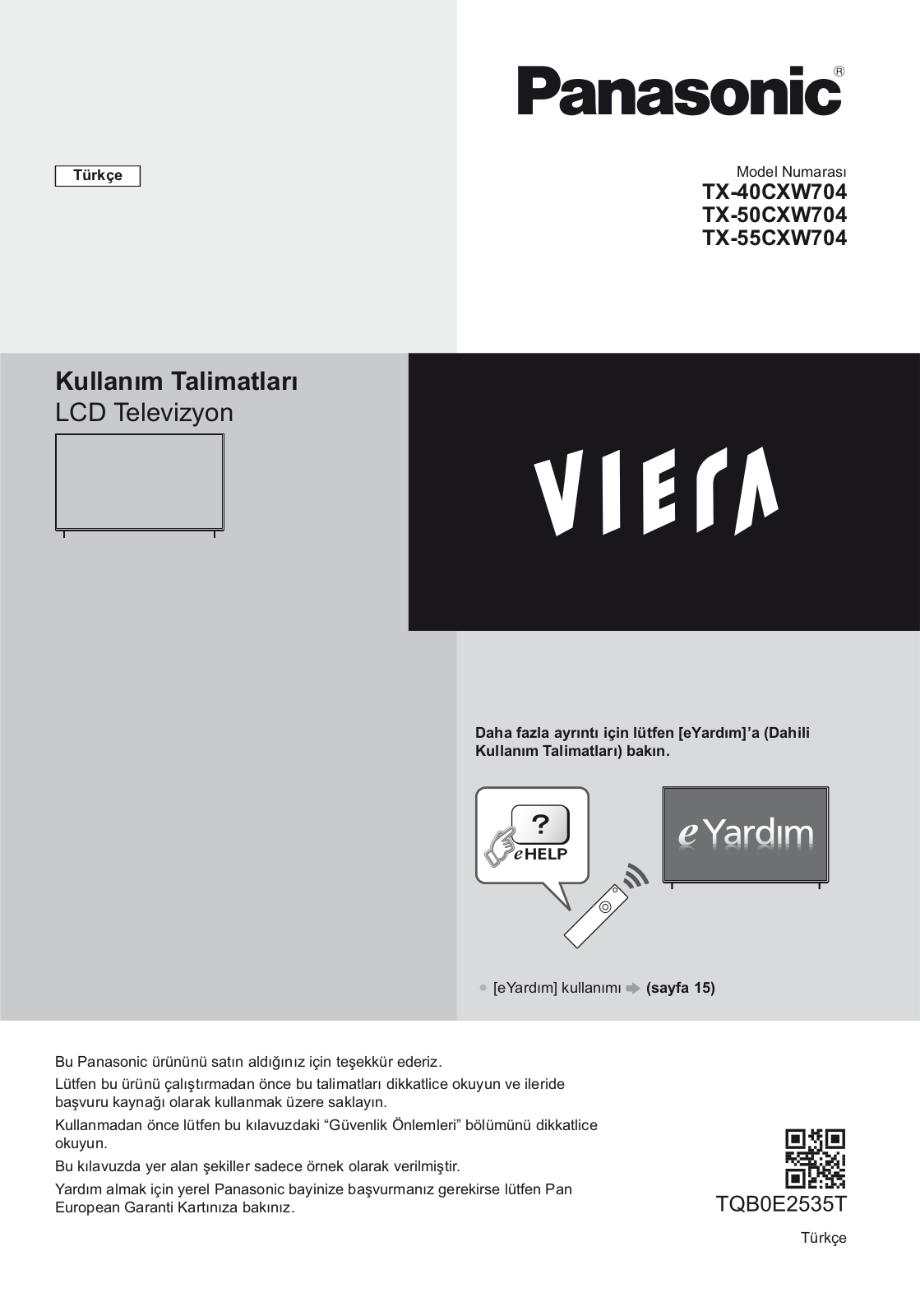 Panasonic TX-40CXW704, TX-55CXW704, TX-50CXW704 User Manual