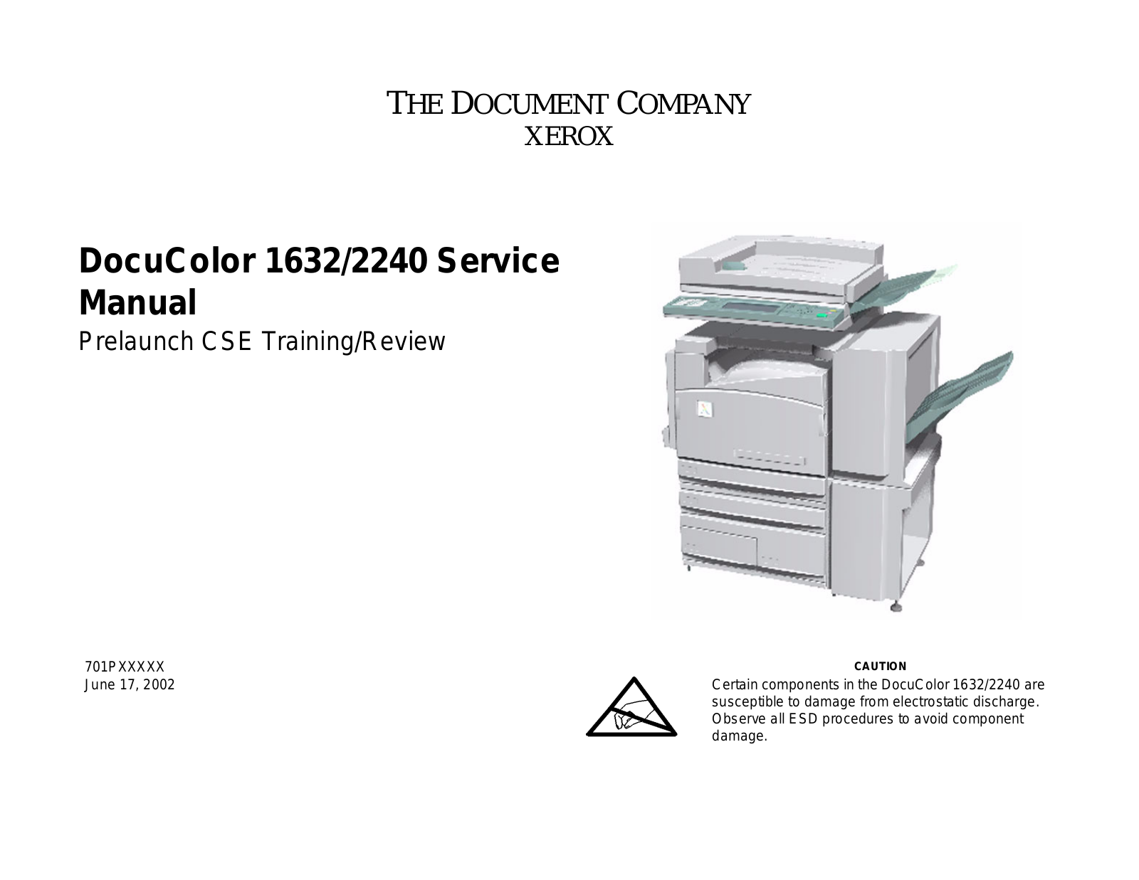 Xerox DocuColor 2240, DocuColor 1632 Service Manual