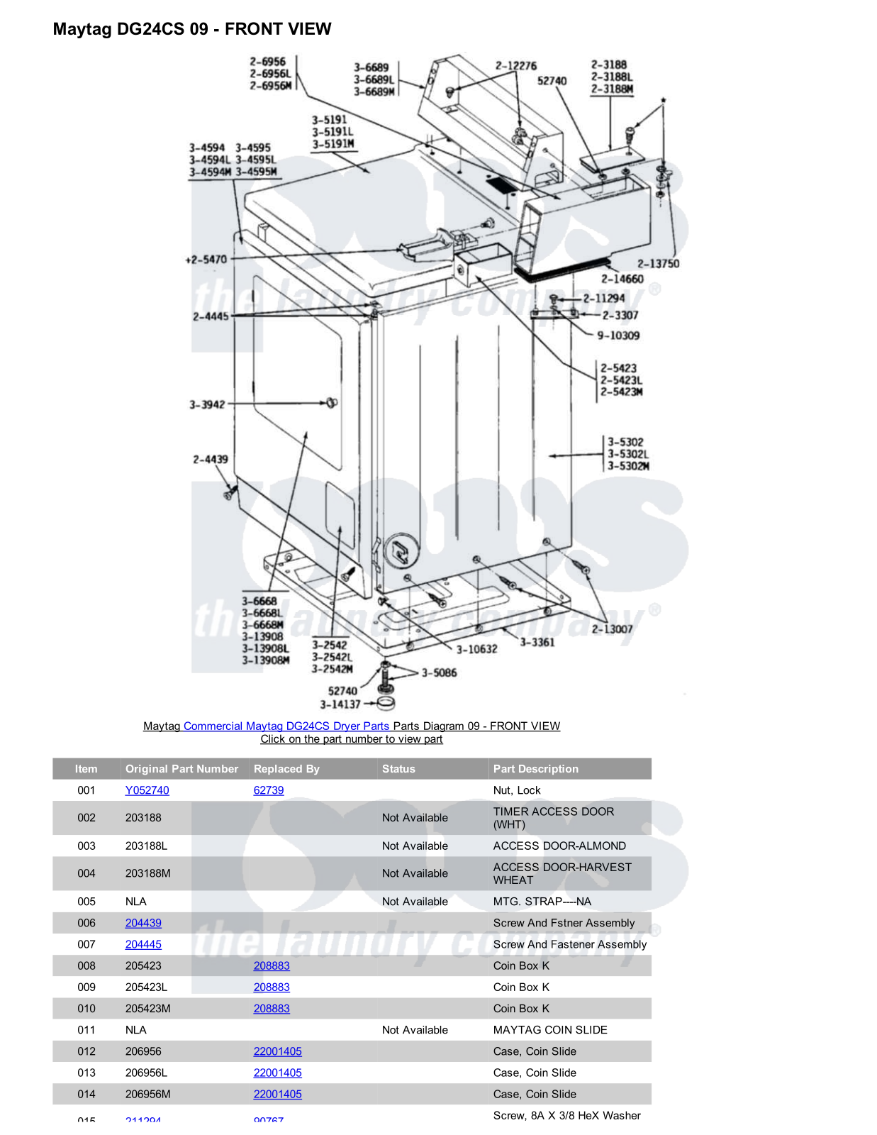 Maytag DG24CS Parts Diagram