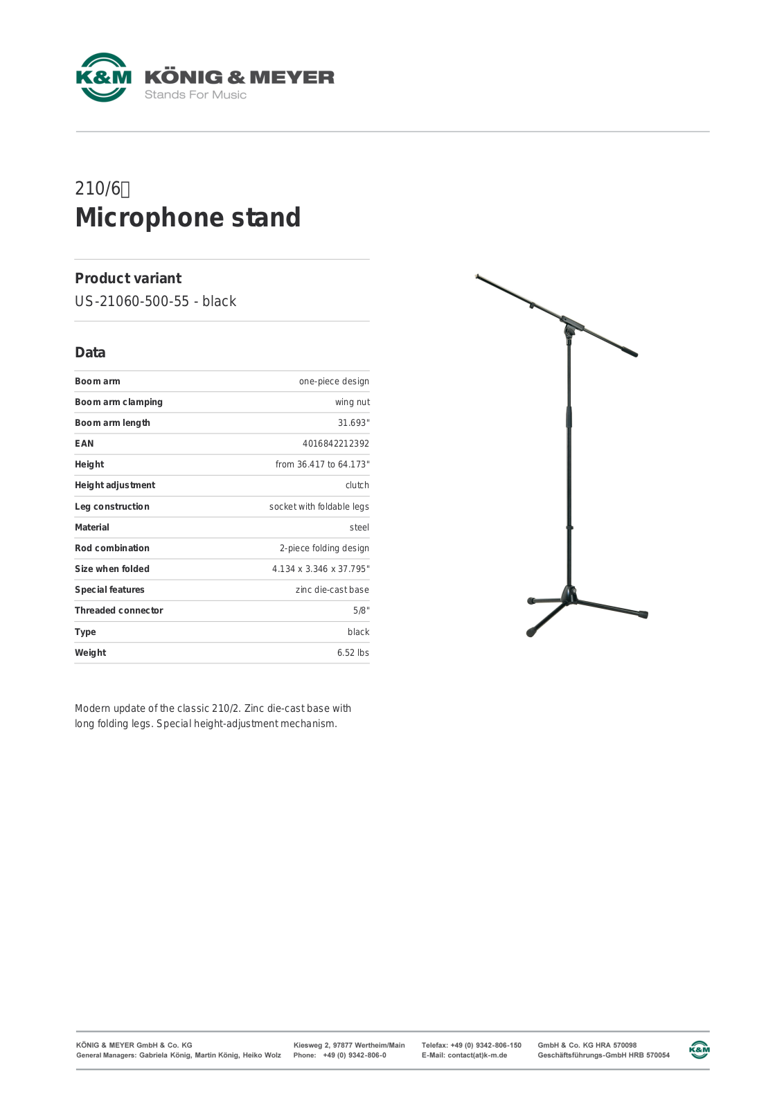 K&M 21060 Data Sheet