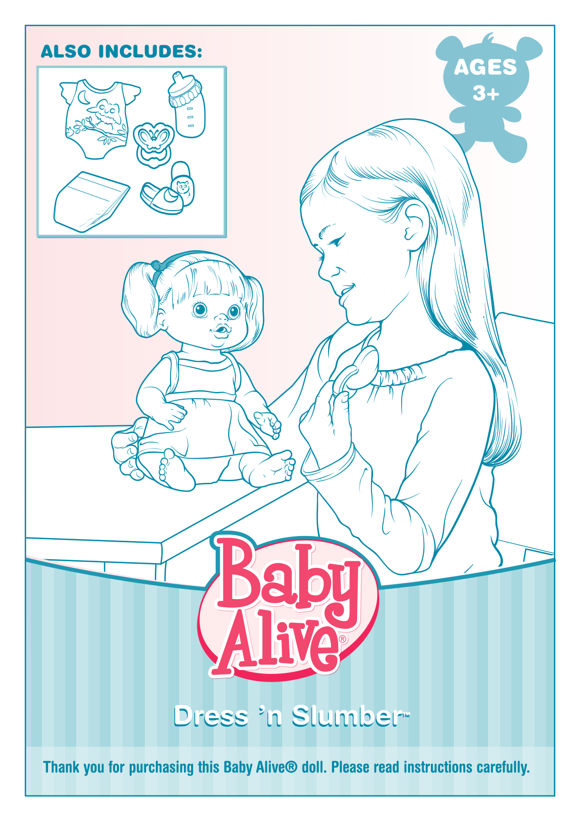 HASBRO Baby Alive Dress'N Slumber 36206, Baby Alive Dress'N Slumber 36208 User Manual