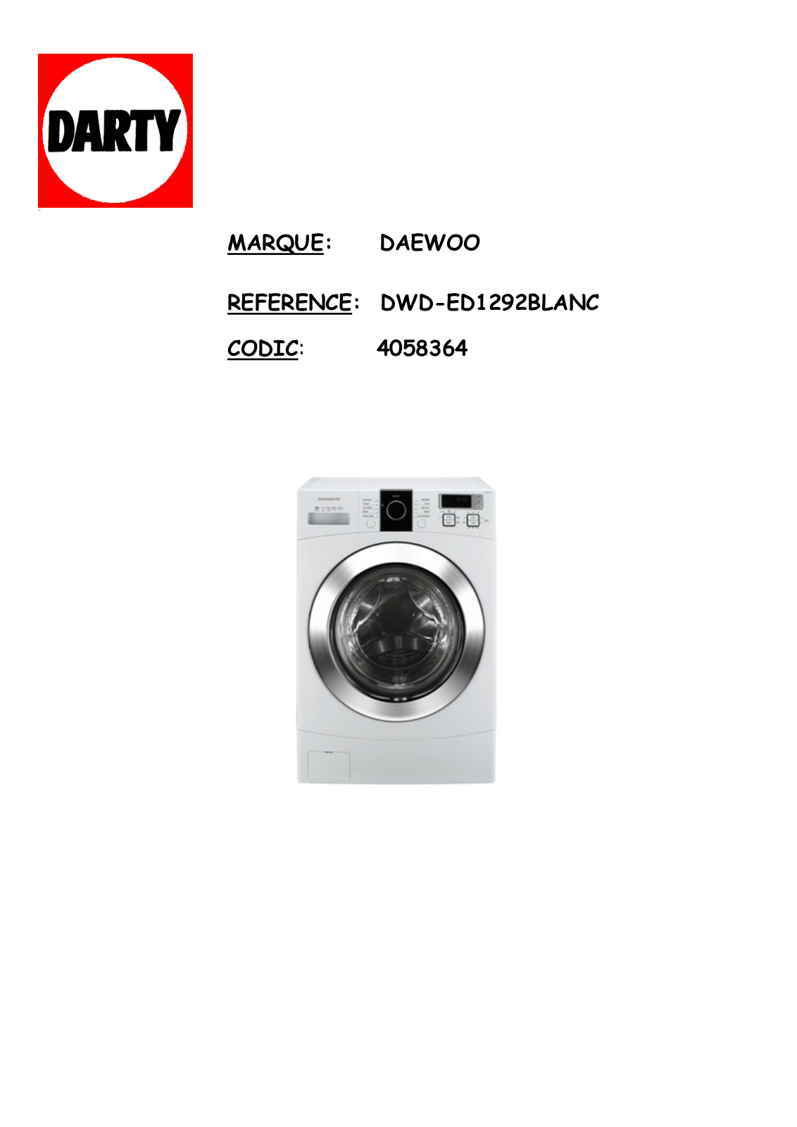 DAEWOO DWD-ED1292 User Manual