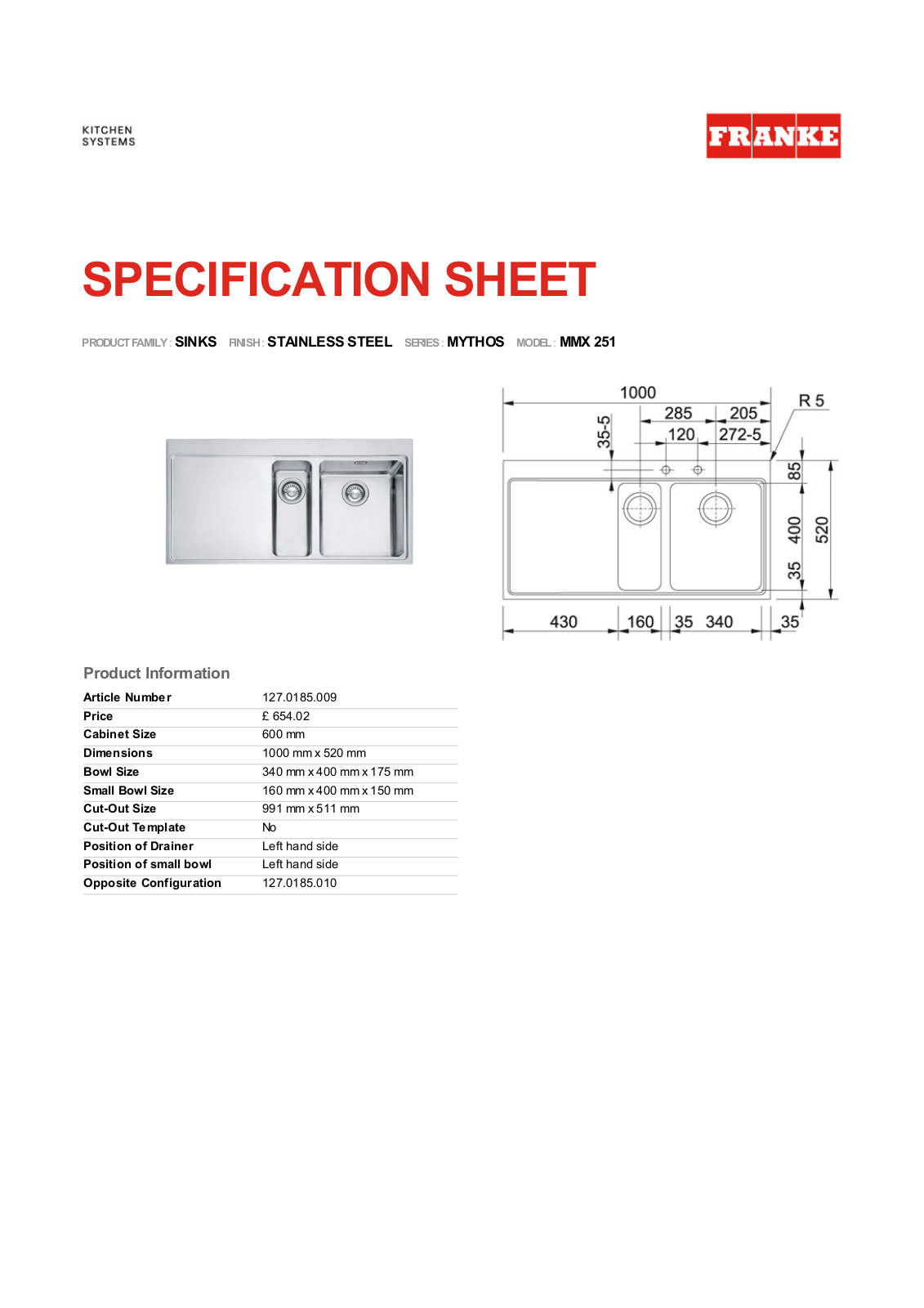 Franke Foodservice MMX 251 User Manual