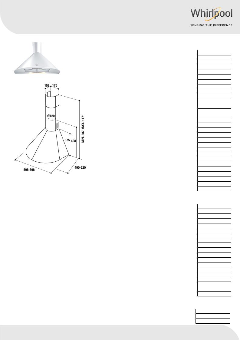 Whirlpool AKR 689 WH Product information