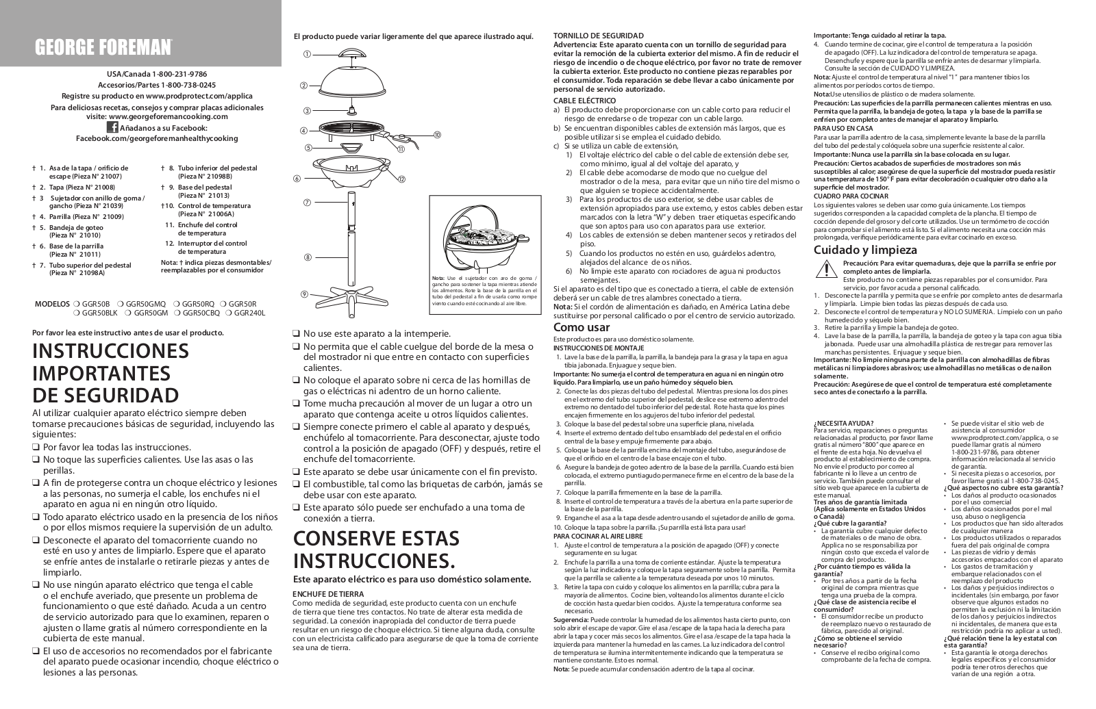 George Foreman GGR50R Owner's Manual