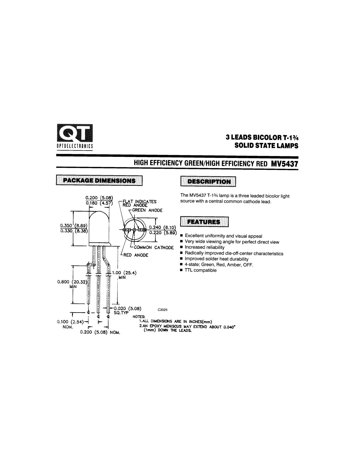 QT MV5437 Datasheet