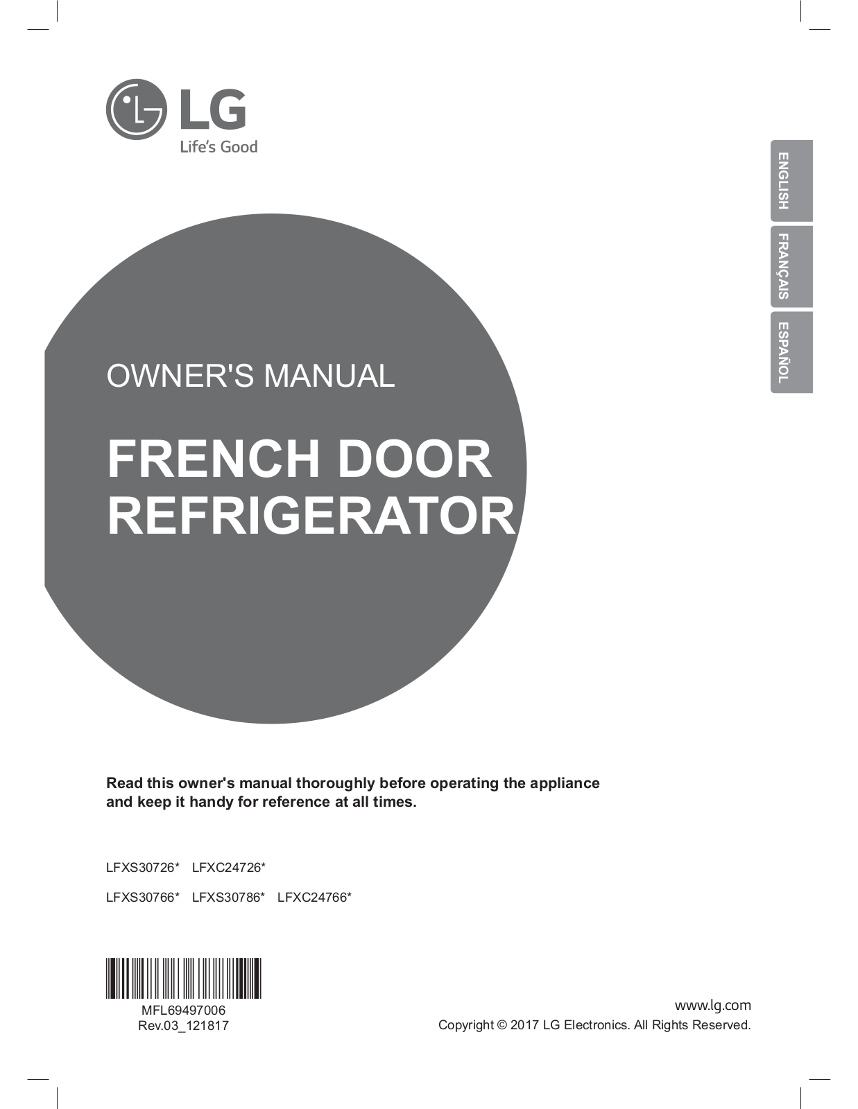 LG LFXC24726S/04, LFXC24726S/03 Owner’s Manual