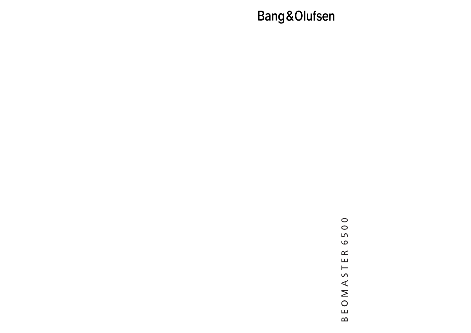 Bang Olufsen Beomaster 6500 Owners Manual