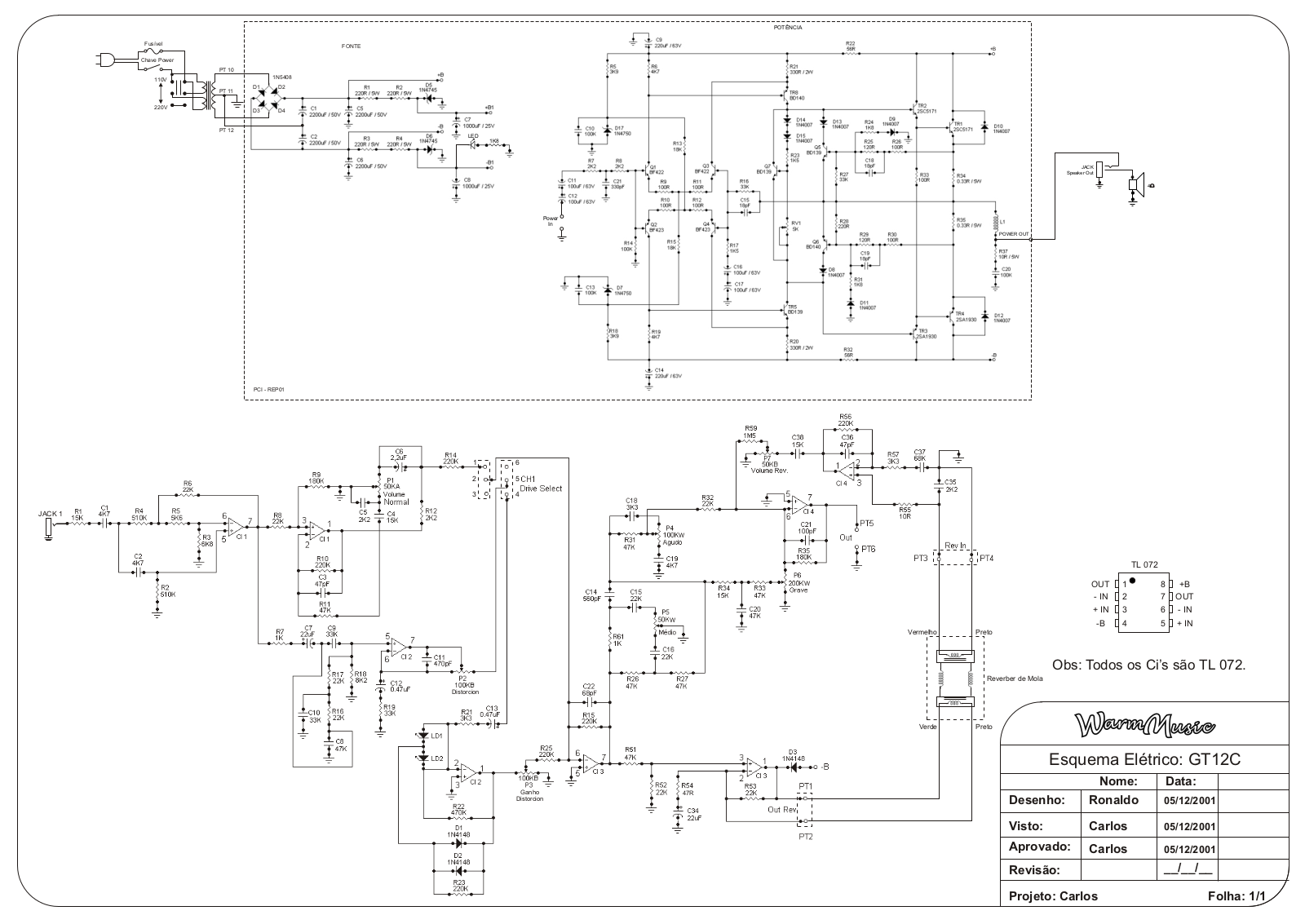 WarmMusic GT12C Schematic