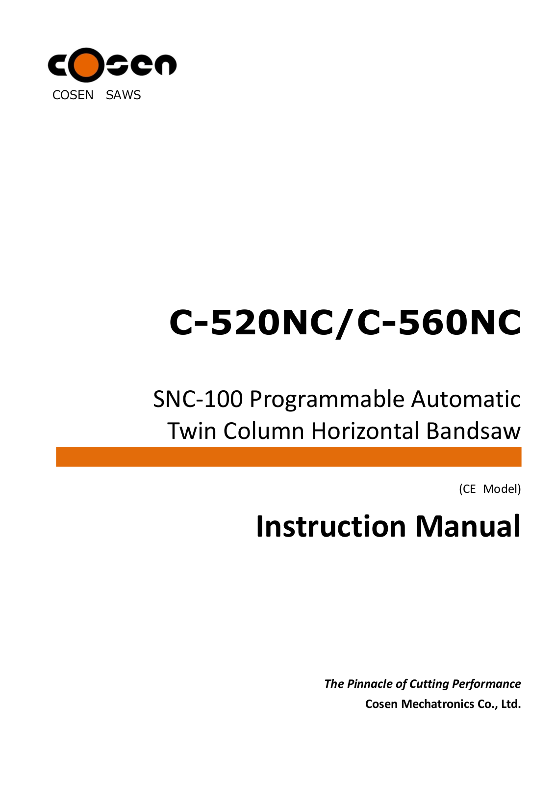 Cosen C-520NC User guide - ManualMachine.com
