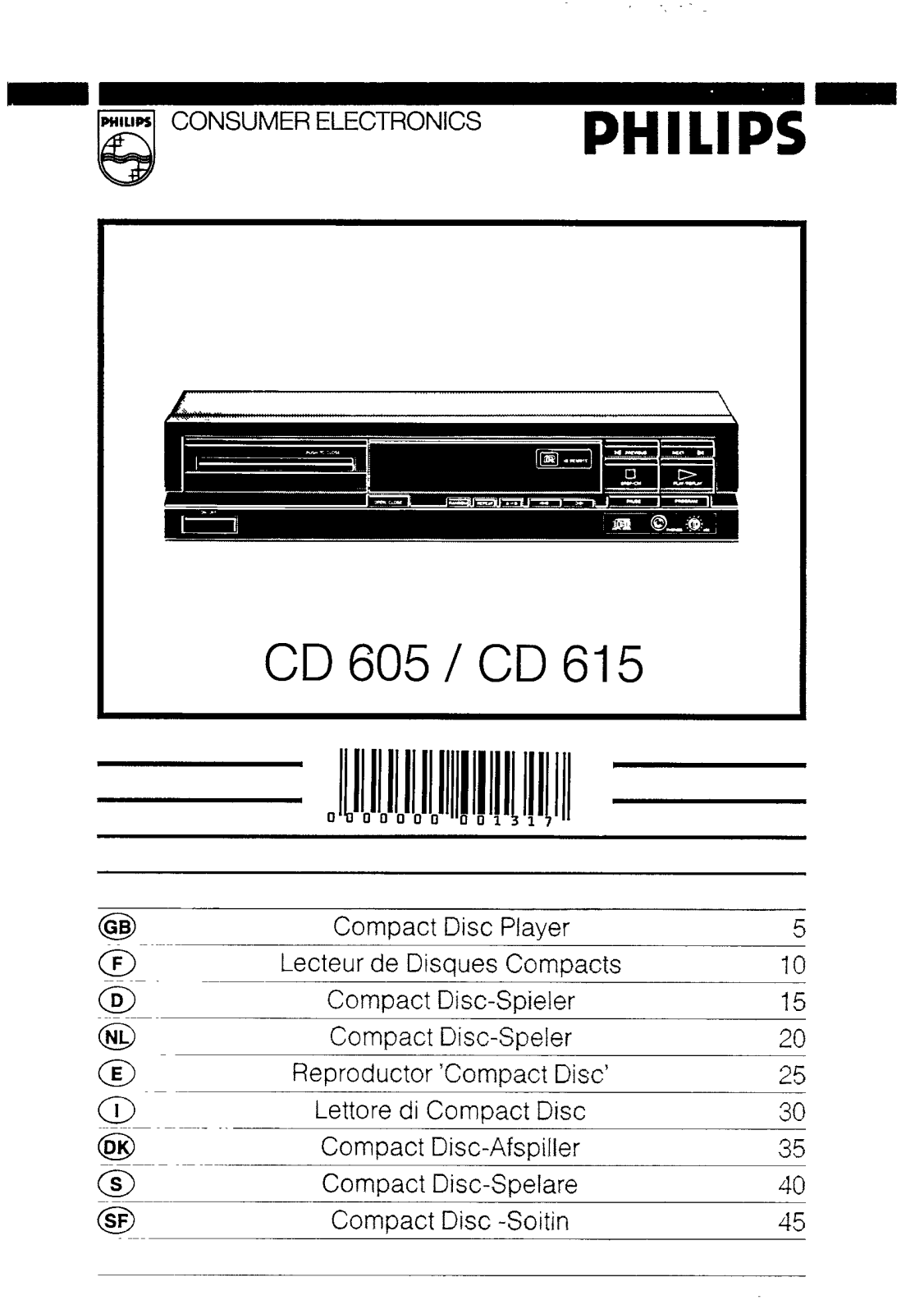 Philips CD615, CD605 User Manual