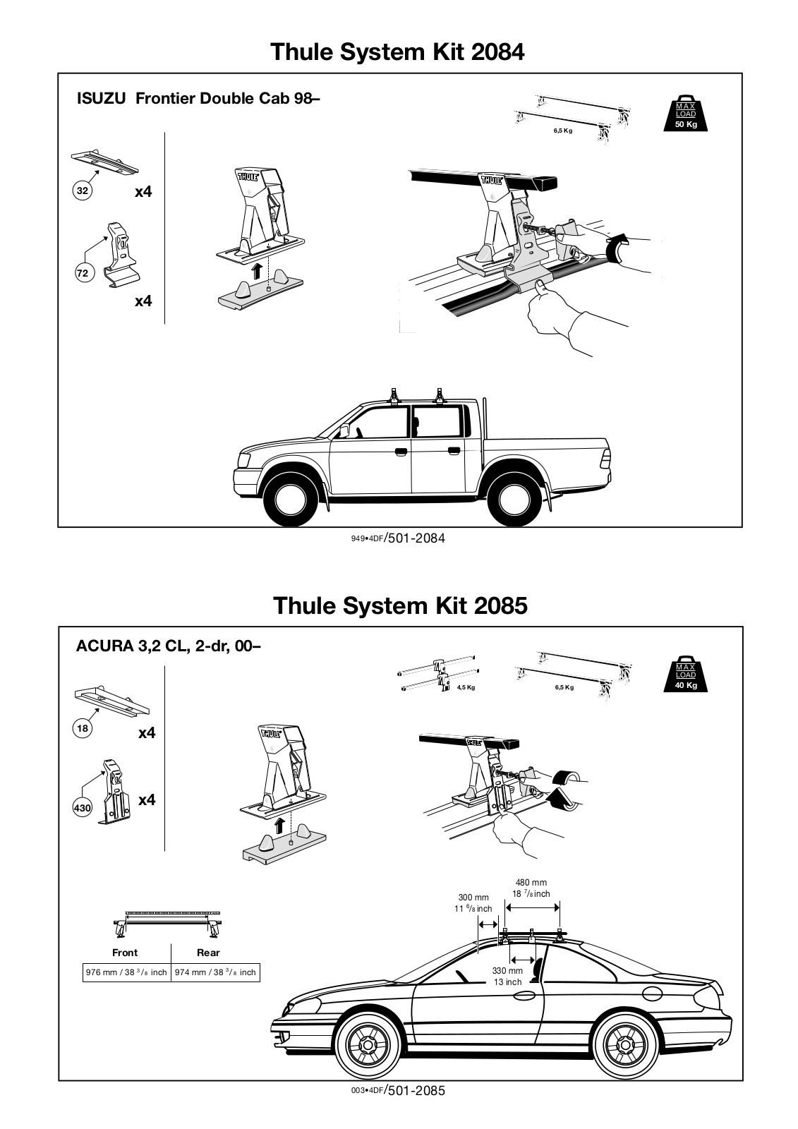 Thule 2084, 2085 User Manual