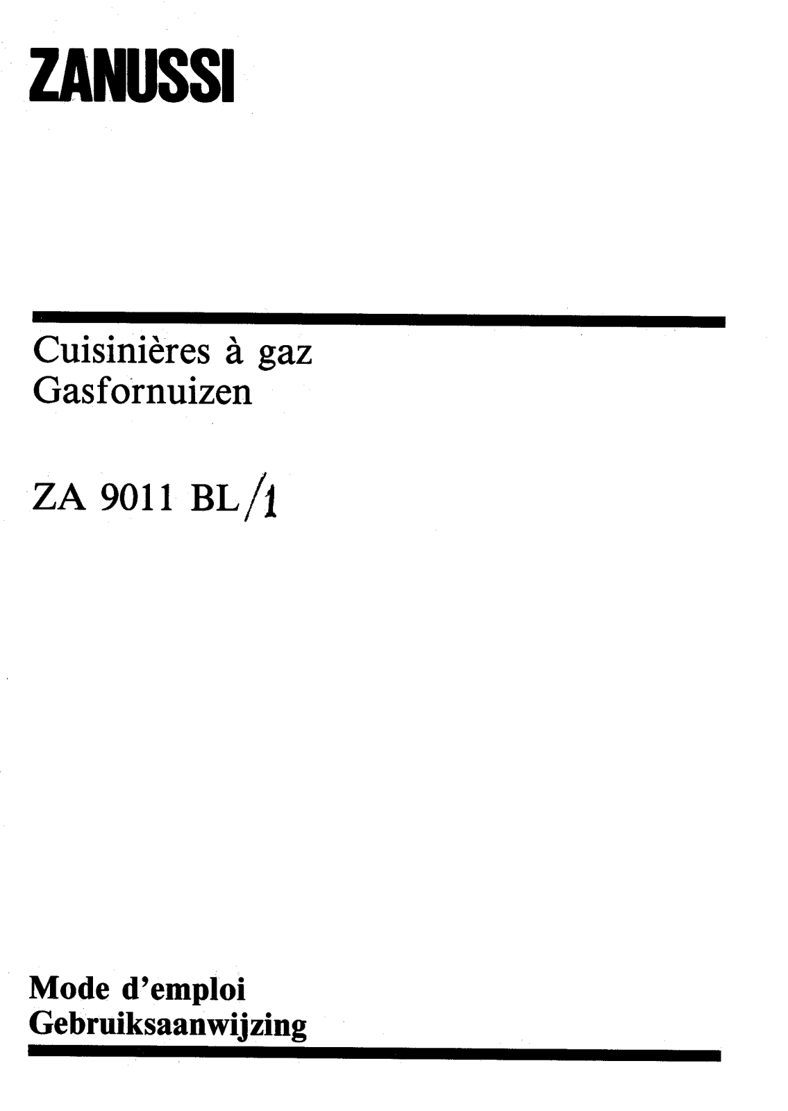 Zanussi ZA9011BL/1 User Manual