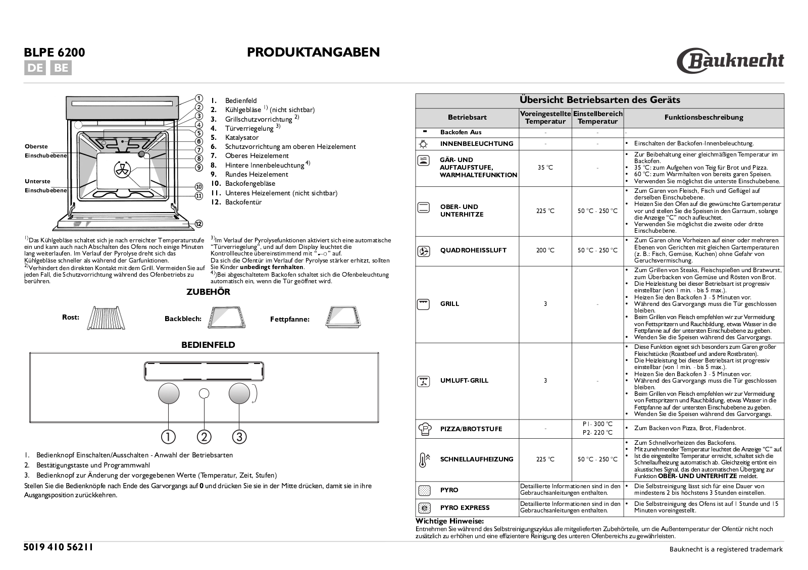 Whirlpool BLPE 6200 IN User Manual