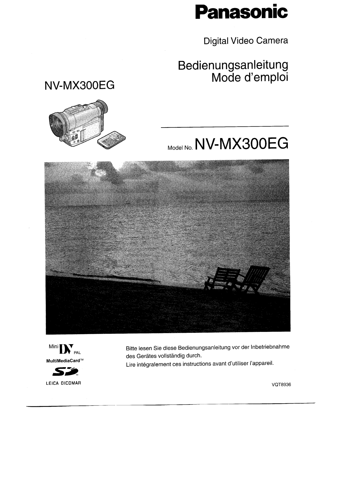 PANASONIC NV-MX300, NV-MX300EG User Manual